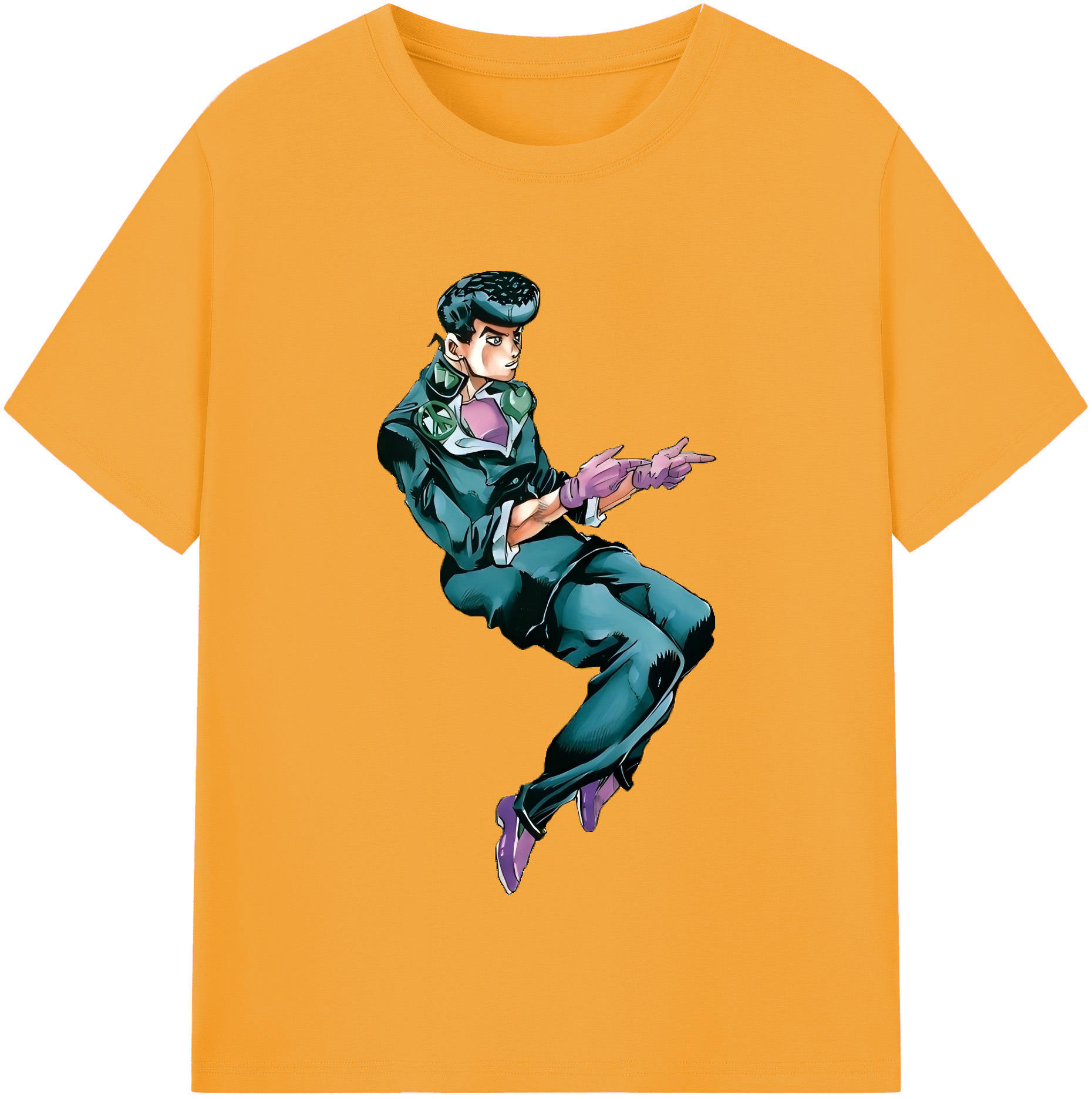 （画像用） ジョジョの奇妙な冒険 ひがしかた じょうすけ JoJo's Bizarre Adventure Higashikata Josuke レディースカジュアルプリントTシャツ（綿100％）