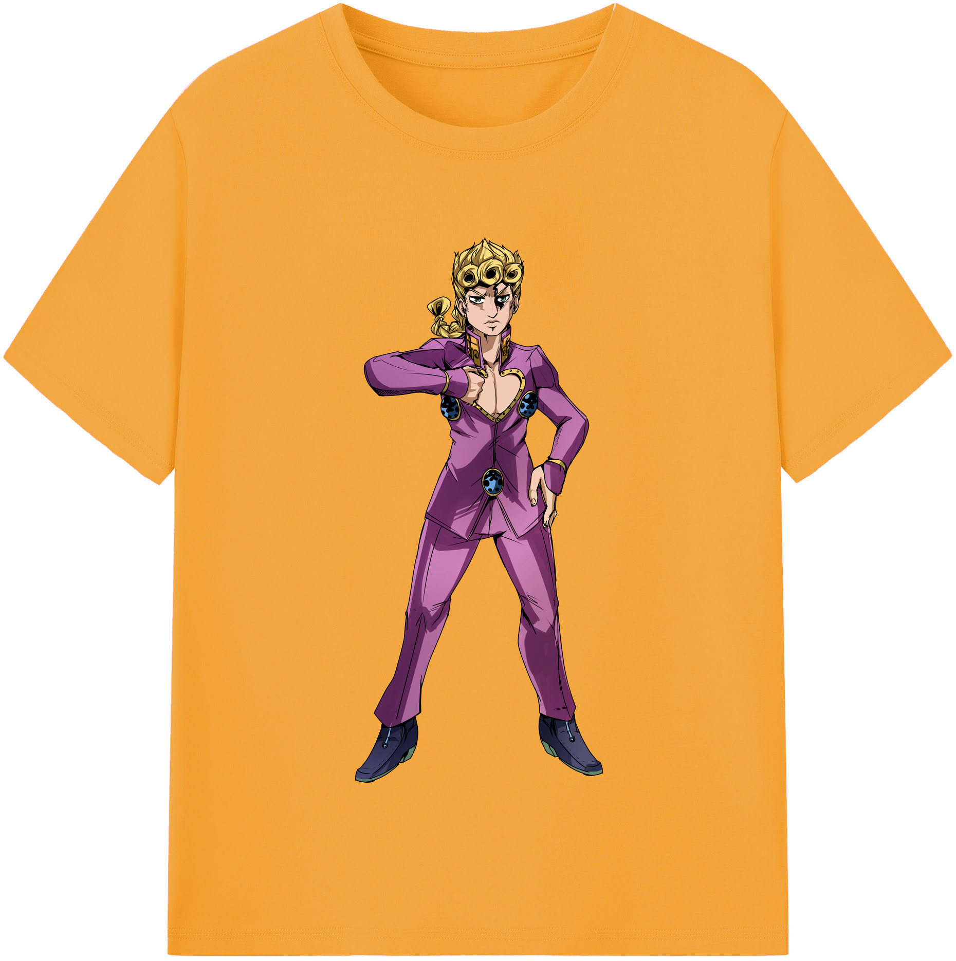 （画像用） ジョジョの奇妙な冒険 ジョルノ?ジョバァーナ JoJo's Bizarre Adventure Giorno Giovanna レディースカジュアルプリントTシャツ（綿100％）