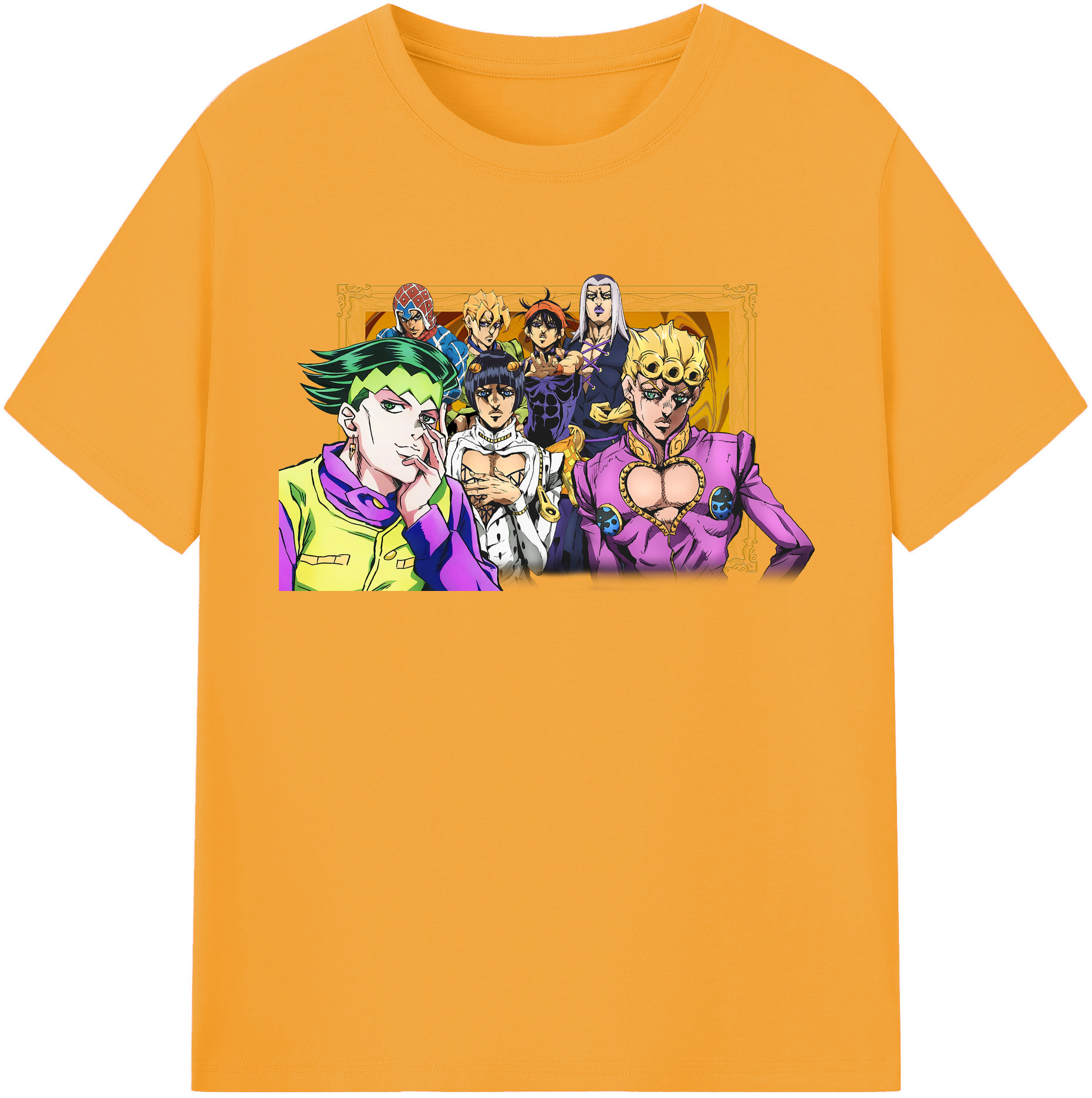 （画像用） ジョジョの奇妙な冒険 ジョルノ?ジョバァーナ JoJo's Bizarre Adventure Giorno Giovanna レディースカジュアルプリントTシャツ（綿100％）