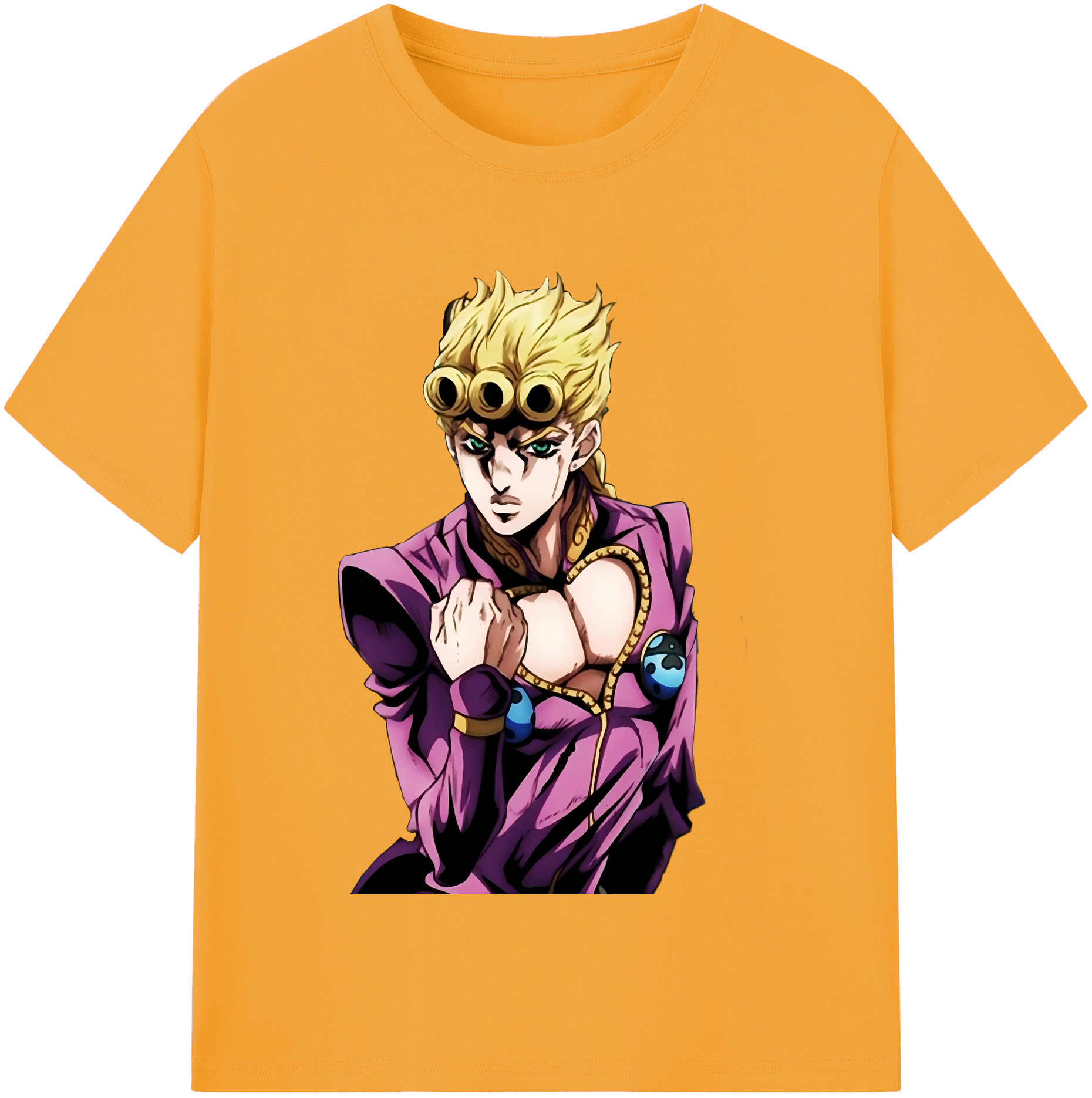 （画像用） ジョジョの奇妙な冒険 ジョルノ?ジョバァーナ JoJo's Bizarre Adventure Giorno Giovanna レディースカジュアルプリントTシャツ（綿100％）