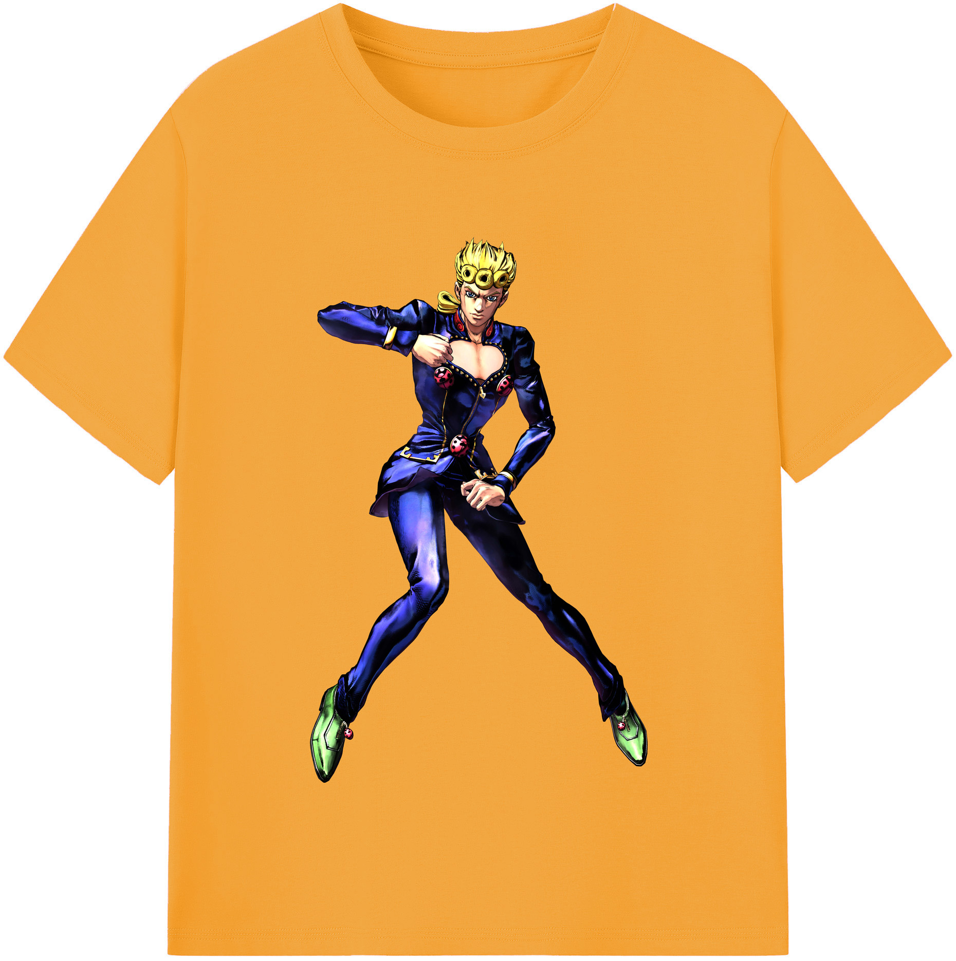 （画像用） ジョジョの奇妙な冒険 ジョルノ?ジョバァーナ JoJo's Bizarre Adventure Giorno Giovanna レディースカジュアルプリントTシャツ（綿100％）