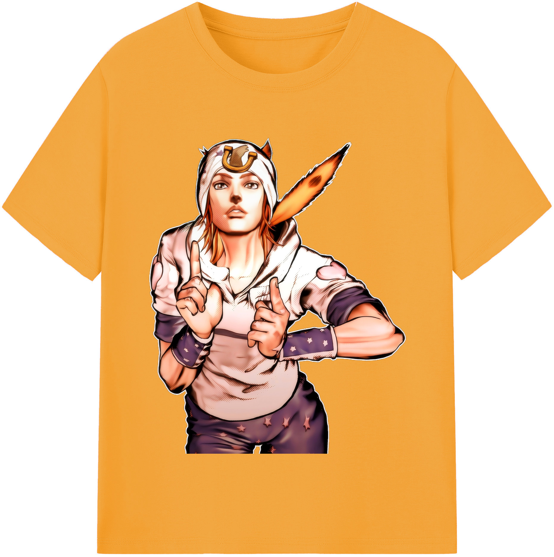 （画像用） ジョジョの奇妙な冒険 ジョナサン?ジョースター JoJo's Bizarre Adventure Jonathan Joestar レディースカジュアルプリントTシャツ（綿100％）