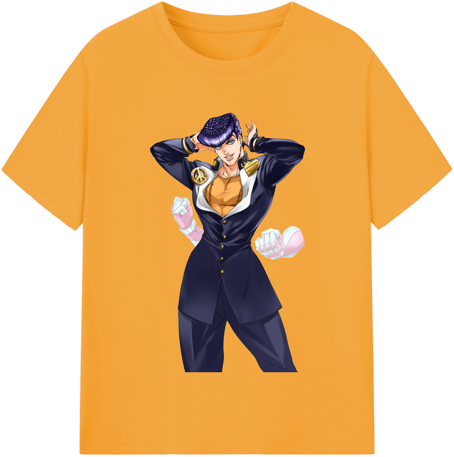 （画像用） ジョジョの奇妙な冒険 ひがしかた じょうすけ JoJo's Bizarre Adventure Higashikata Josuke レディースカジュアルプリントTシャツ（綿100％）