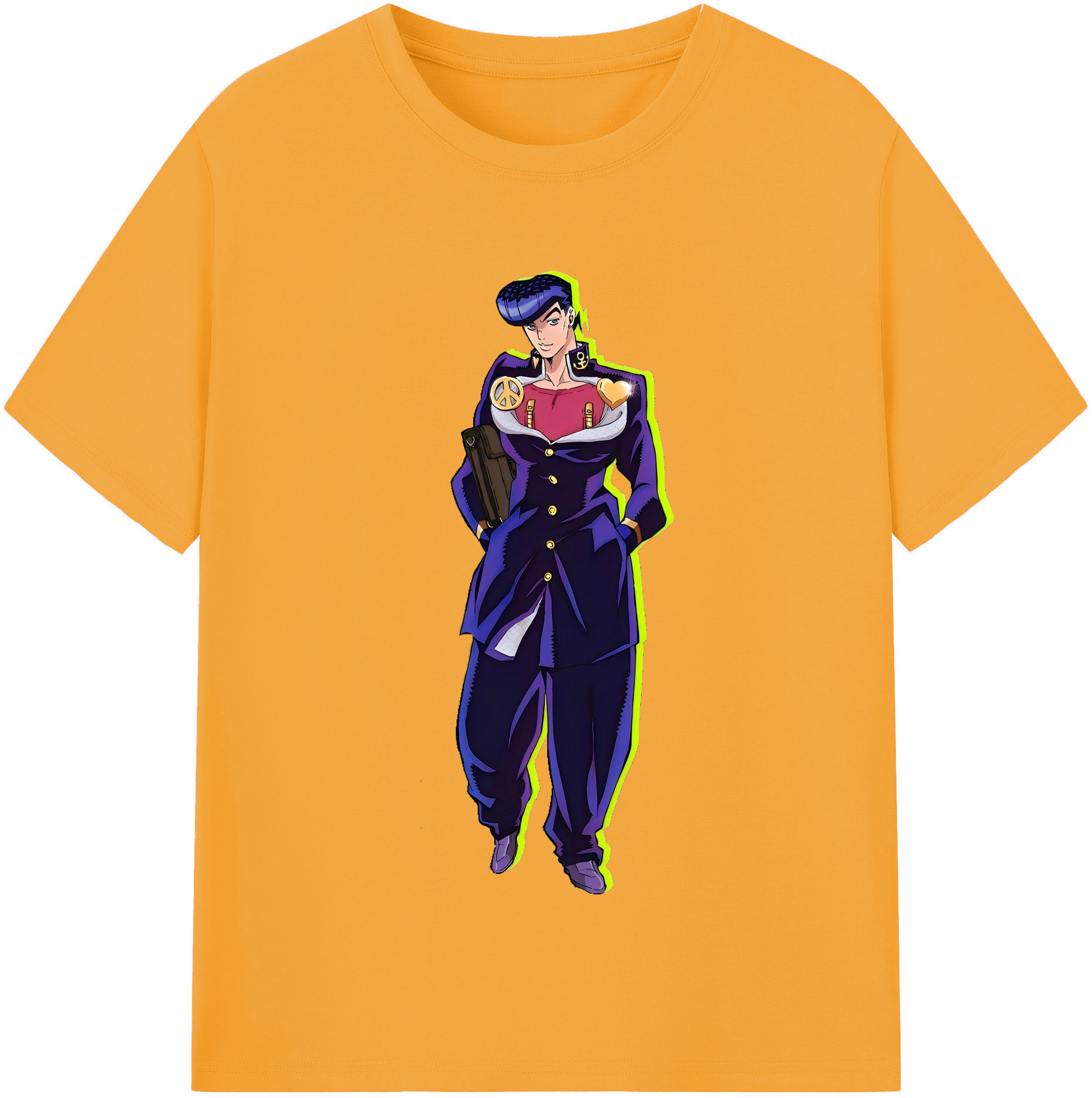 （画像用） ジョジョの奇妙な冒険 ひがしかた じょうすけ JoJo's Bizarre Adventure Higashikata Josuke レディースカジュアルプリントTシャツ（綿100％）
