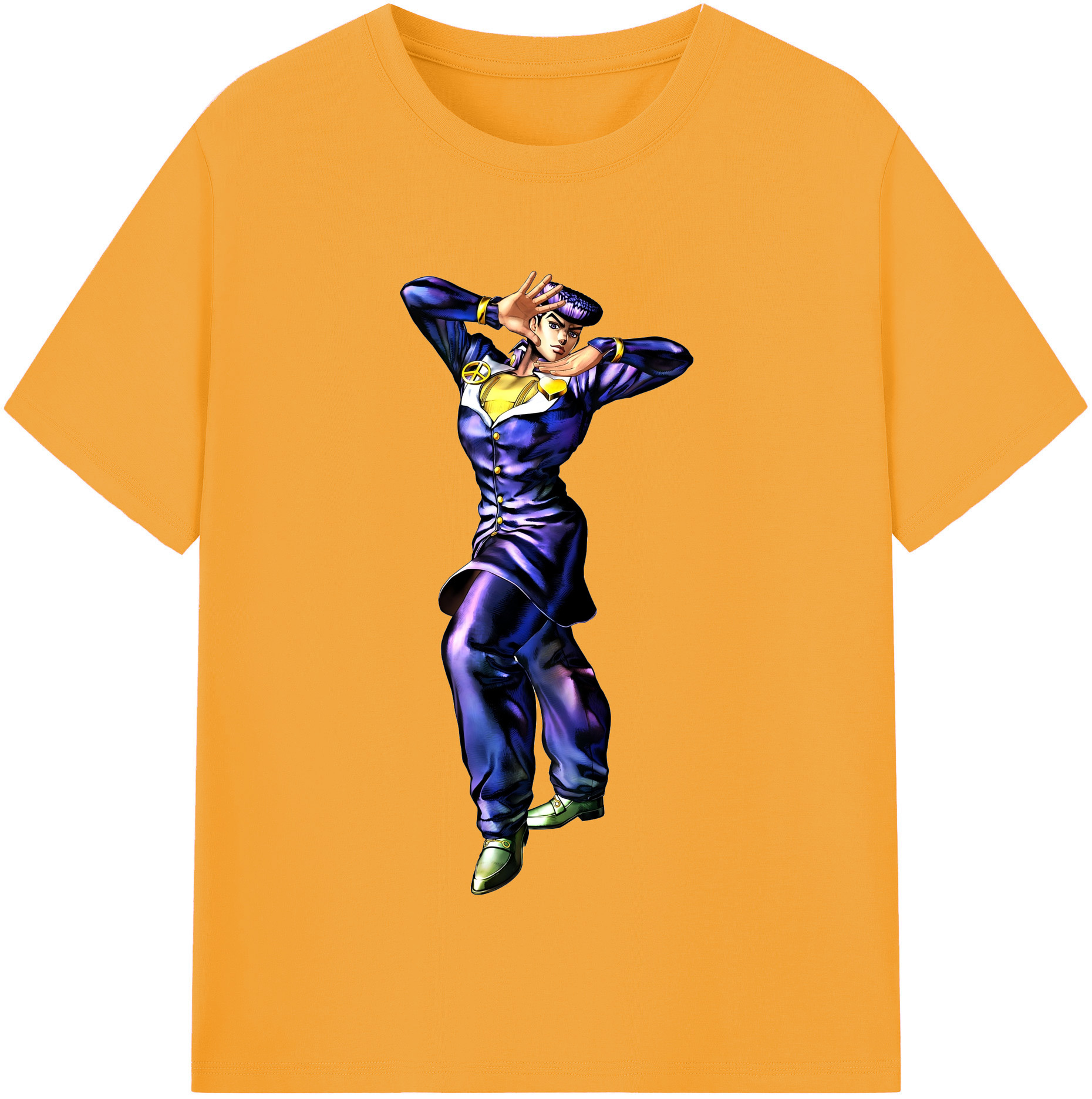 （画像用） ジョジョの奇妙な冒険 ひがしかた じょうすけ JoJo's Bizarre Adventure Higashikata Josuke レディースカジュアルプリントTシャツ（綿100％）