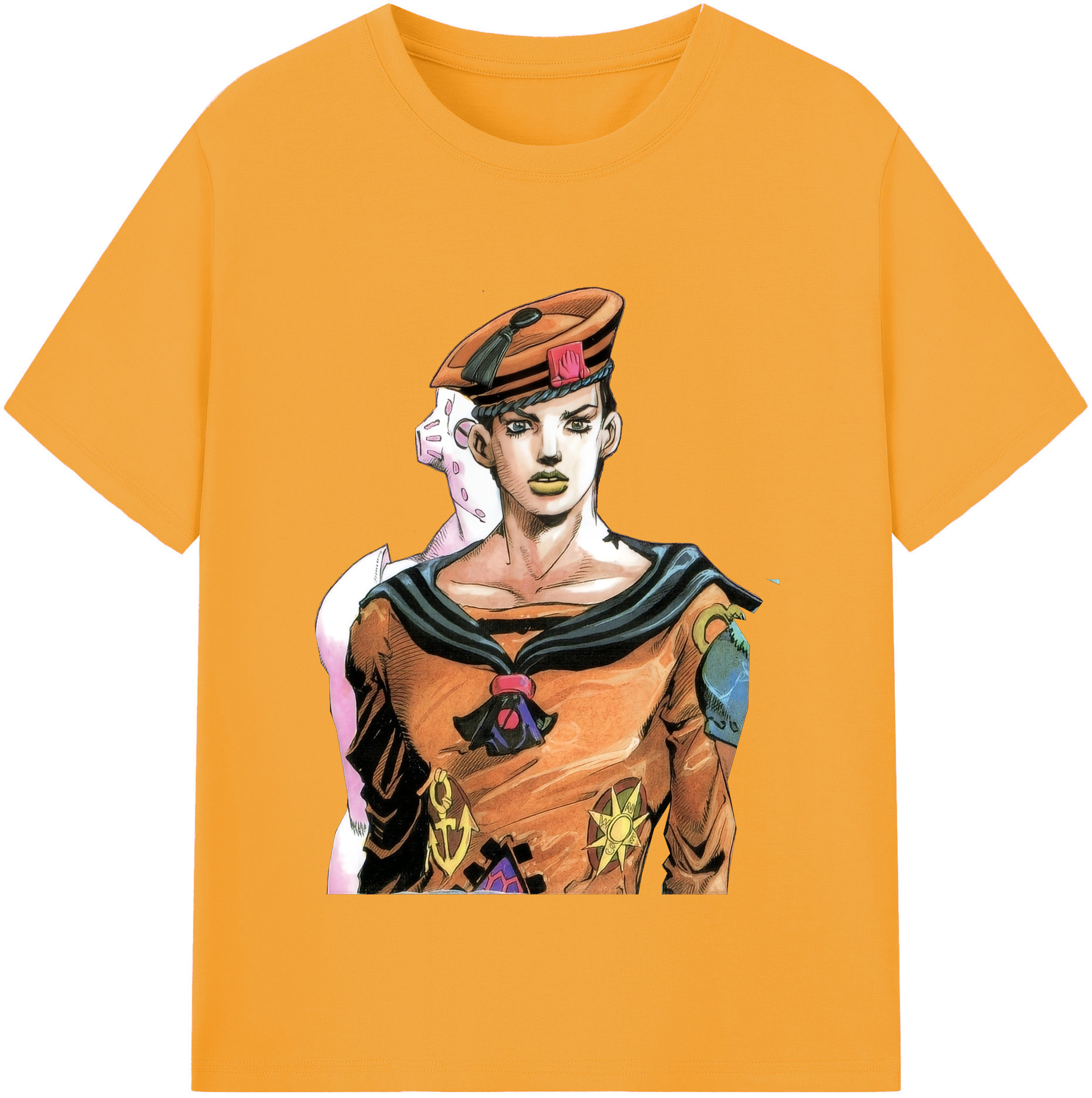 （画像用） ジョジョの奇妙な冒険 東方定助 JoJo's Bizarre Adventure Higashikata Josuke レディースカジュアルプリントTシャツ（綿100％）