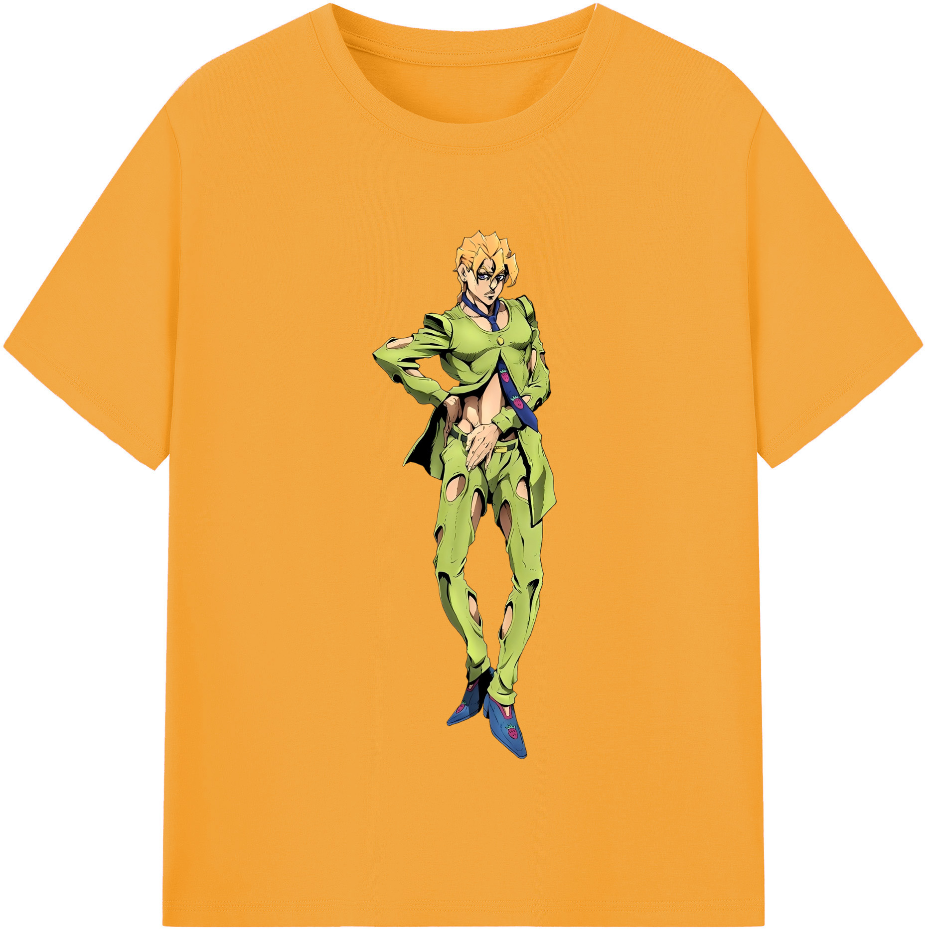 （画像用） ジョジョの奇妙な冒険 パンナコッタ?フー JoJo's Bizarre Adventure Pannacotta Fugo レディースカジュアルプリントTシャツ（綿100％）
