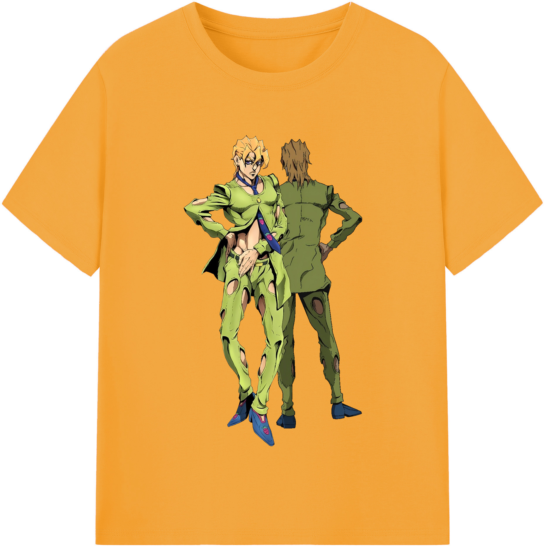 （画像用） ジョジョの奇妙な冒険 パンナコッタ?フー JoJo's Bizarre Adventure Pannacotta Fugo レディースカジュアルプリントTシャツ（綿100％）