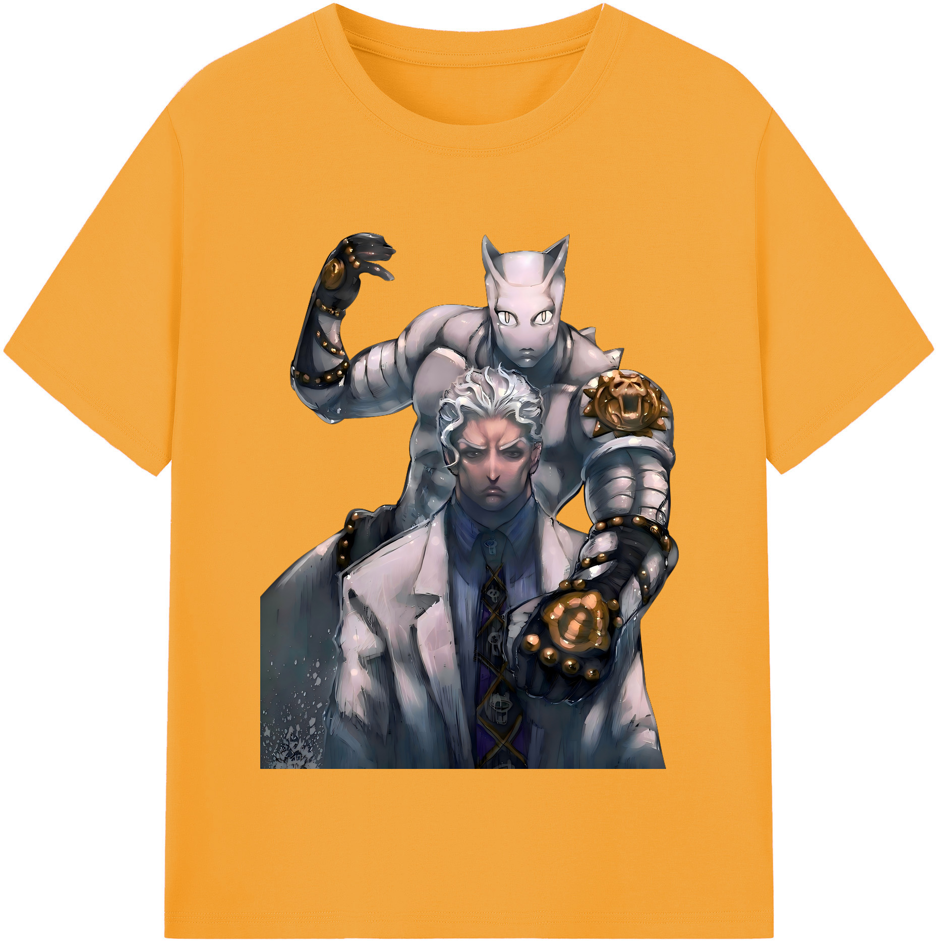 （画像用） ジョジョの奇妙な冒険 きら よしかげ JoJo's Bizarre Adventure Kira Yoshikage レディースカジュアルプリントTシャツ（綿100％）