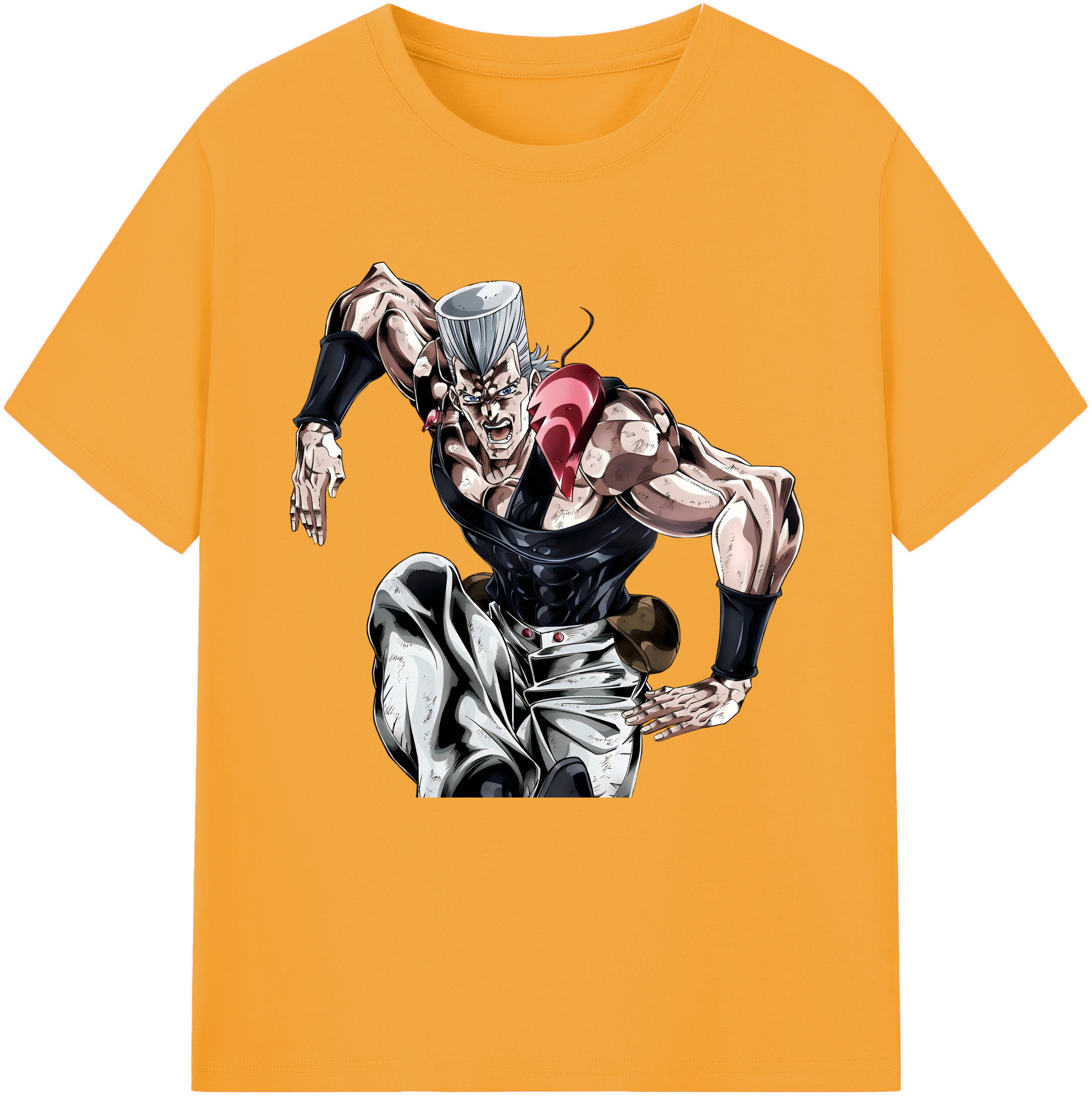 （画像用） ジョジョの奇妙な冒険 ジャン＝ピエール?ポルナレフ JoJo's Bizarre Adventure Jan Pierre Polnareff レディースカジュアルプリントTシャツ（綿100％）