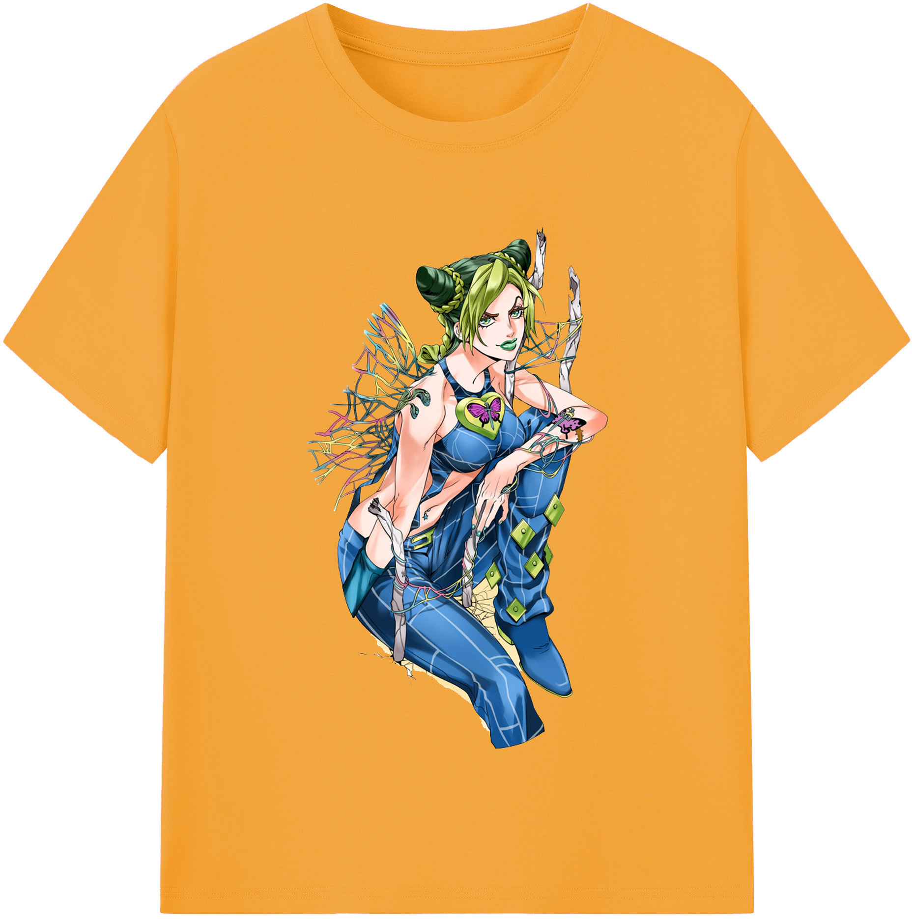 （画像用） "ジョジョの奇妙な冒険 くうじょう ジョリーン JoJo's Bizarre Adventure Jolyne Cujoh " レディースカジュアルプリントTシャツ（綿100％）