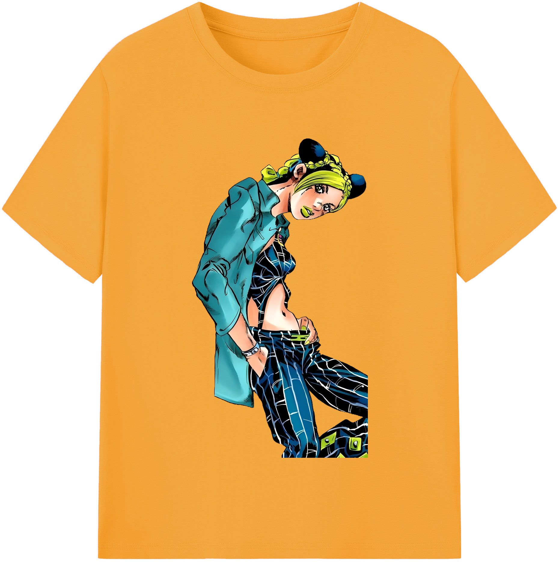 （画像用） "ジョジョの奇妙な冒険 くうじょう ジョリーン JoJo's Bizarre Adventure Jolyne Cujoh " レディースカジュアルプリントTシャツ（綿100％）