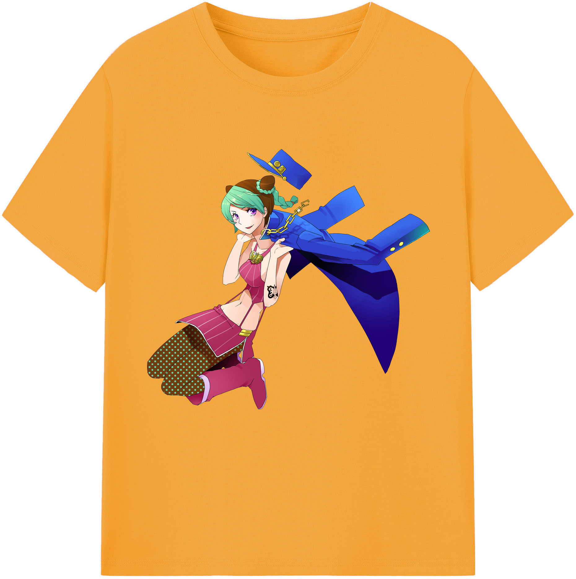 （画像用） "ジョジョの奇妙な冒険 くうじょう ジョリーン JoJo's Bizarre Adventure Jolyne Cujoh " レディースカジュアルプリントTシャツ（綿100％）