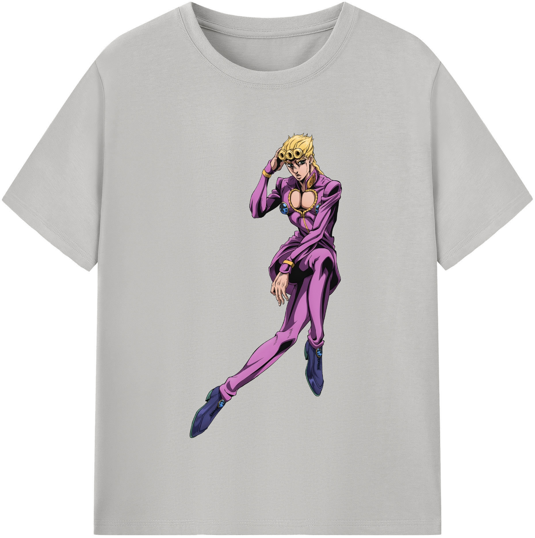 （画像用） ジョジョの奇妙な冒険 ジョルノ?ジョバァーナ JoJo's Bizarre Adventure Giorno Giovanna レディースカジュアルプリントTシャツ（綿100％）