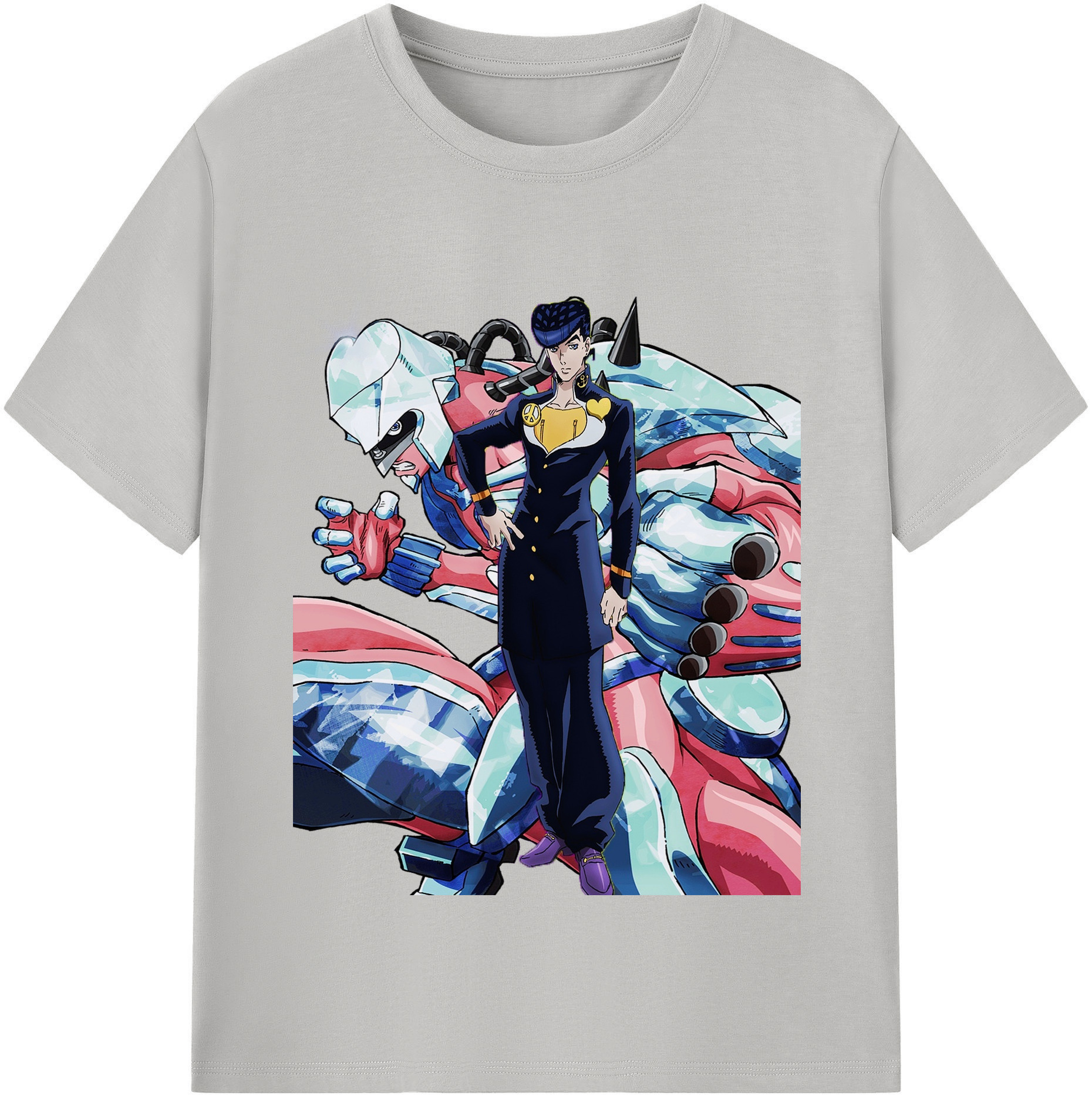 （画像用） ジョジョの奇妙な冒険 ひがしかた じょうすけ JoJo's Bizarre Adventure Higashikata Josuke レディースカジュアルプリントTシャツ（綿100％）