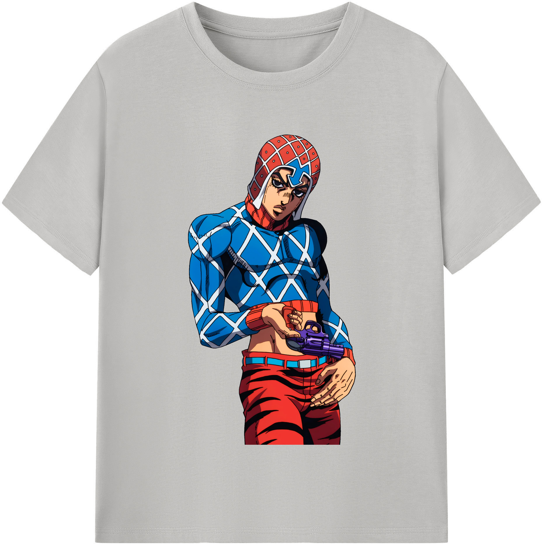 （画像用） ジョジョの奇妙な冒険 グイード?ミスタ JoJo's Bizarre Adventure Guido Mista レディースカジュアルプリントTシャツ（綿100％）