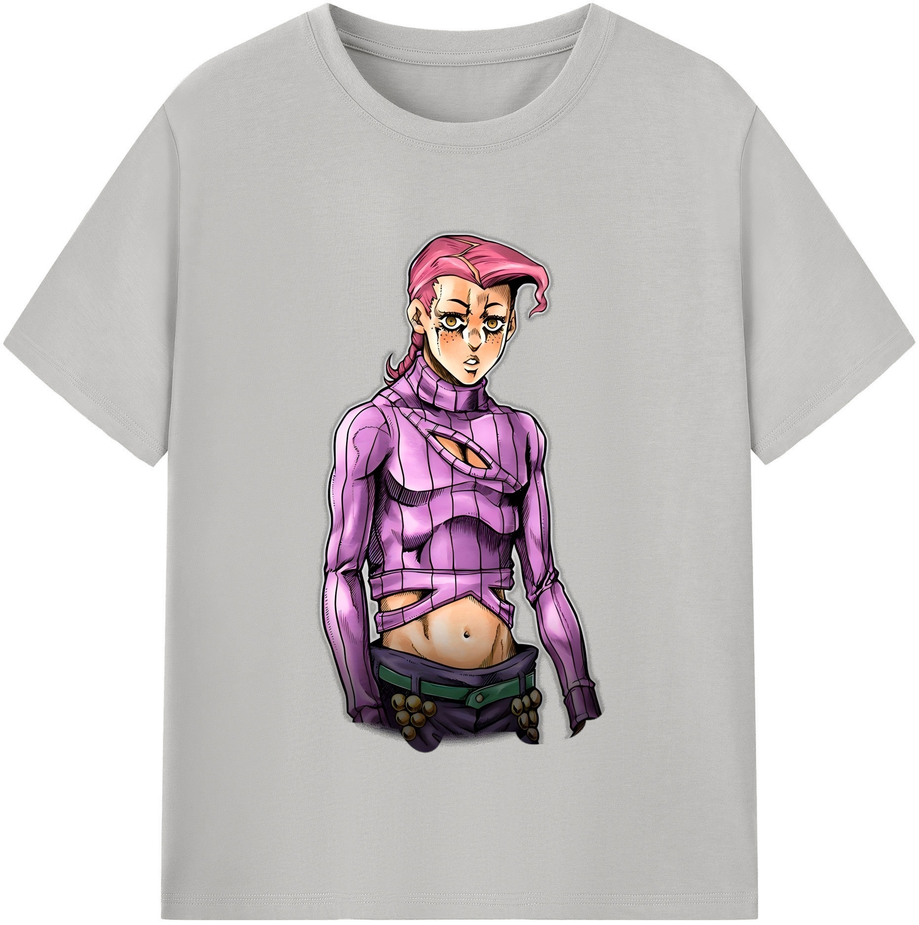 （画像用） ジョジョの奇妙な冒険 ビネガー?ドッピオ JoJo's Bizarre Adventure Vinegar Doppio レディースカジュアルプリントTシャツ（綿100％）