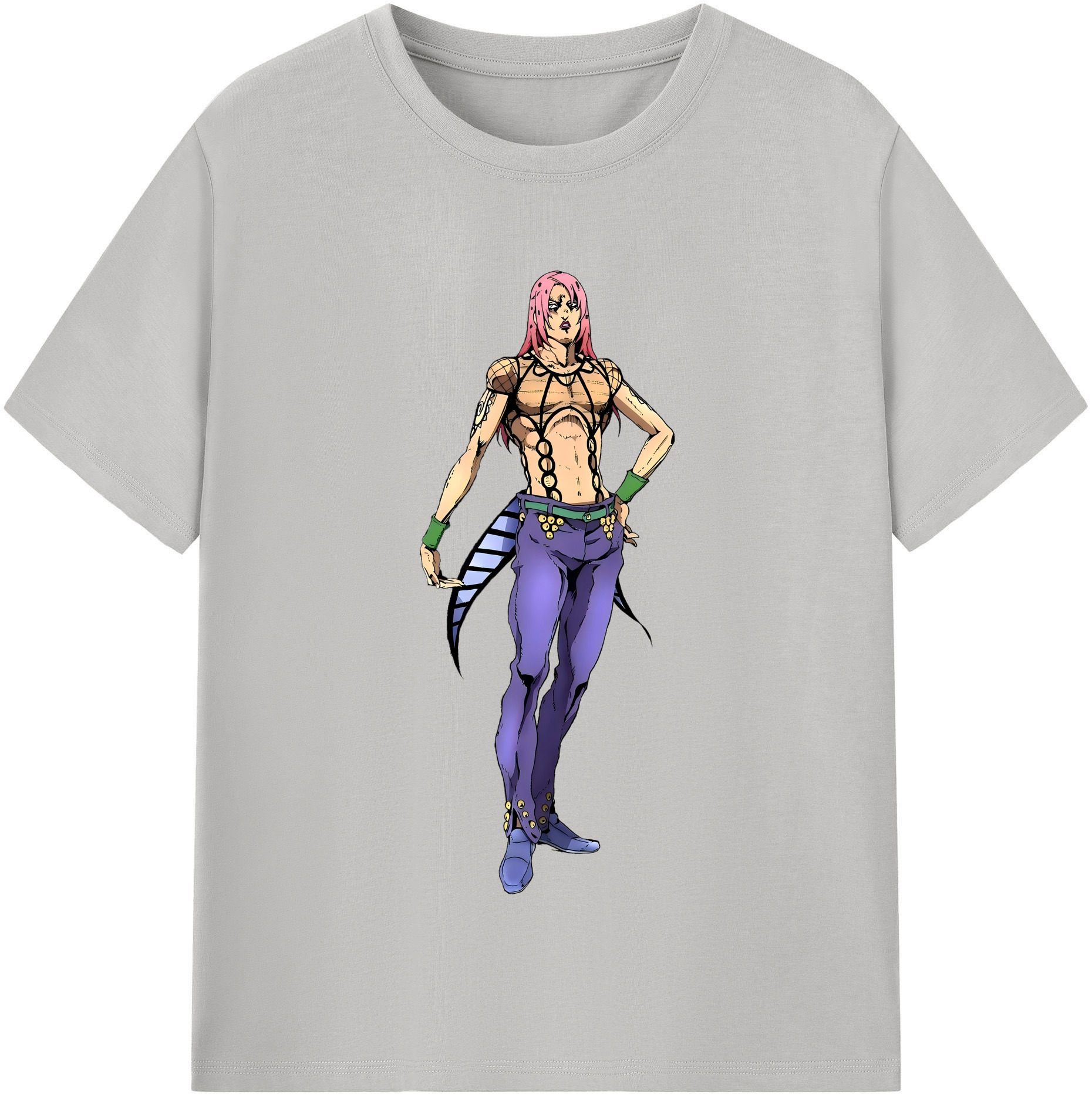 （画像用） ジョジョの奇妙な冒険 ビネガー?ドッピオ JoJo's Bizarre Adventure Vinegar Doppio レディースカジュアルプリントTシャツ（綿100％）