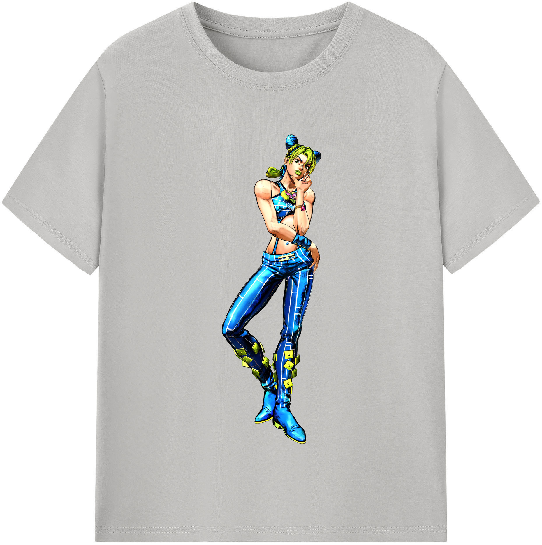（画像用） "ジョジョの奇妙な冒険 くうじょう ジョリーン JoJo's Bizarre Adventure Jolyne Cujoh " レディースカジュアルプリントTシャツ（綿100％）