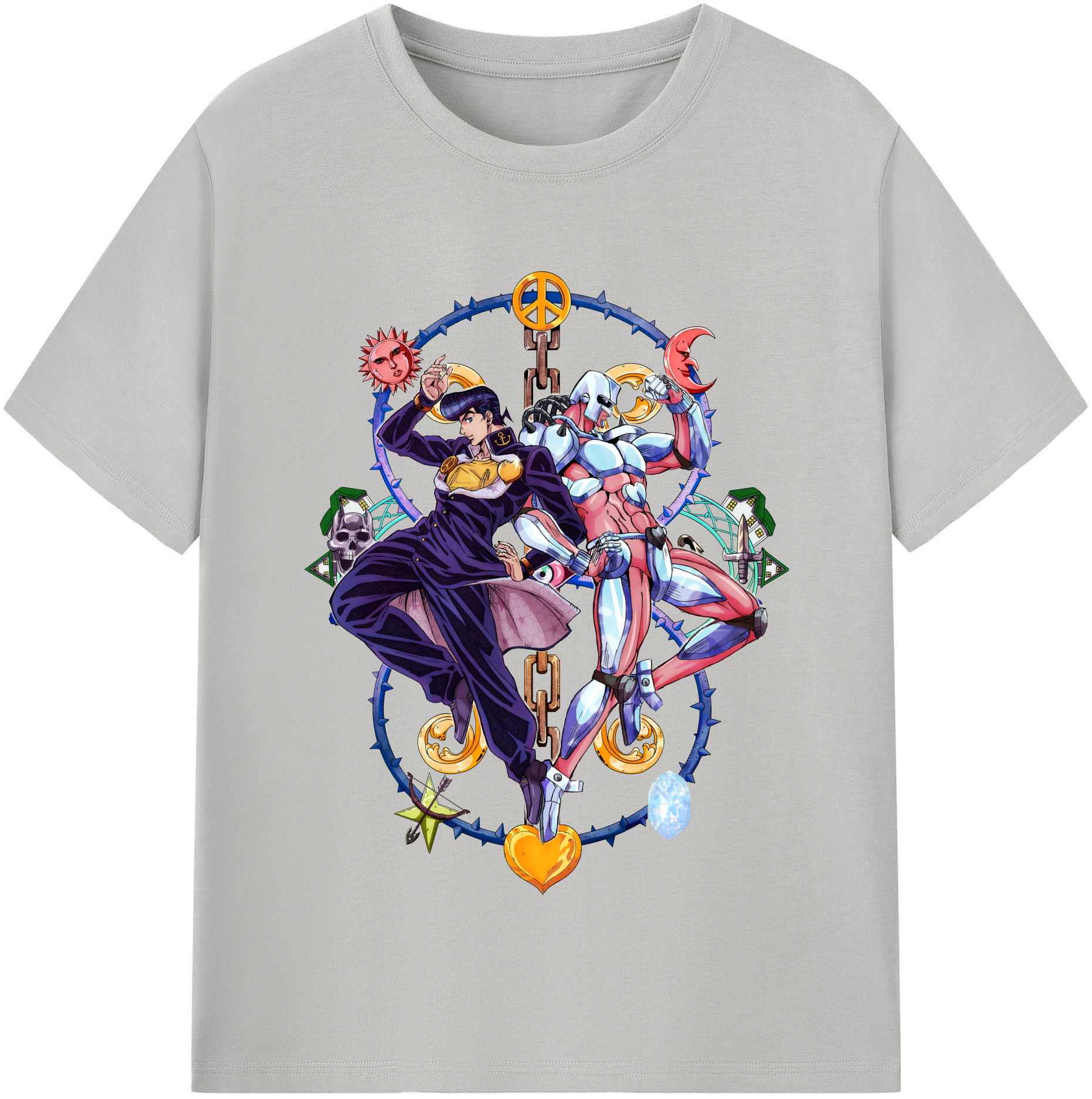 （画像用） ジョジョの奇妙な冒険 ひがしかた じょうすけ JoJo's Bizarre Adventure Higashikata Josuke レディースカジュアルプリントTシャツ（綿100％）