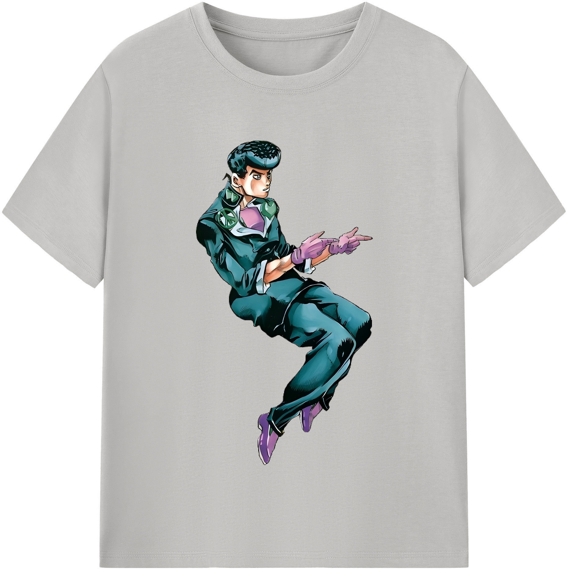 （画像用） ジョジョの奇妙な冒険 ひがしかた じょうすけ JoJo's Bizarre Adventure Higashikata Josuke レディースカジュアルプリントTシャツ（綿100％）