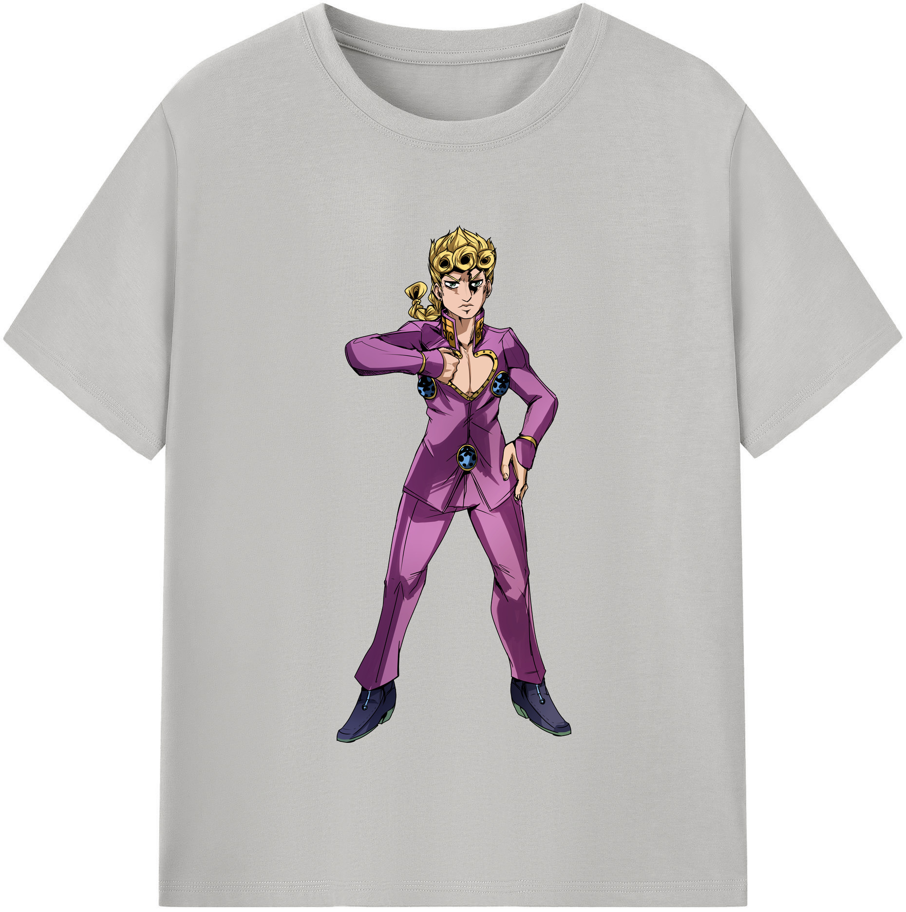 （画像用） ジョジョの奇妙な冒険 ジョルノ?ジョバァーナ JoJo's Bizarre Adventure Giorno Giovanna レディースカジュアルプリントTシャツ（綿100％）