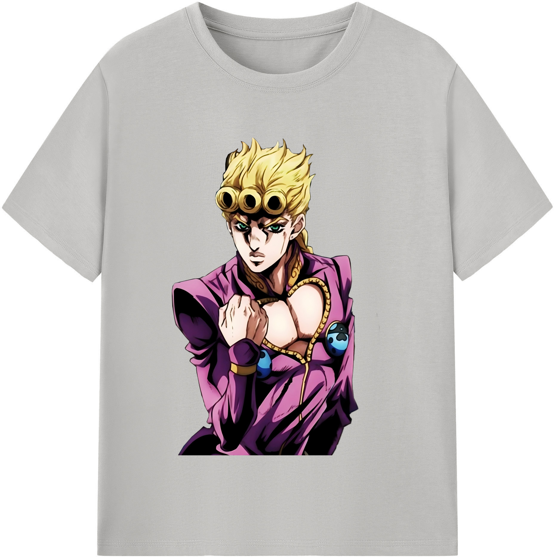 （画像用） ジョジョの奇妙な冒険 ジョルノ?ジョバァーナ JoJo's Bizarre Adventure Giorno Giovanna レディースカジュアルプリントTシャツ（綿100％）