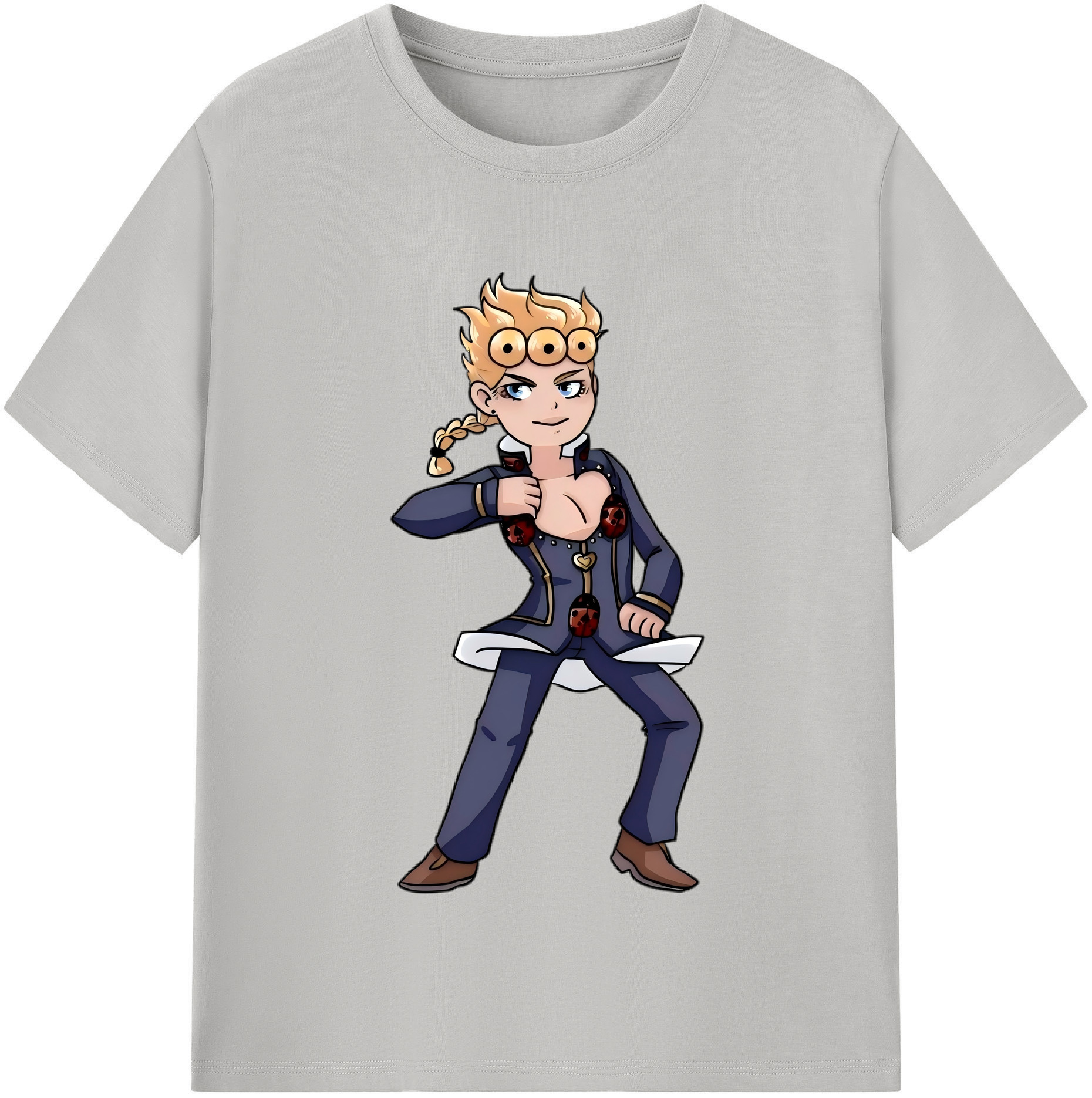 （画像用） ジョジョの奇妙な冒険 ジョルノ?ジョバァーナ JoJo's Bizarre Adventure Giorno Giovanna レディースカジュアルプリントTシャツ（綿100％）