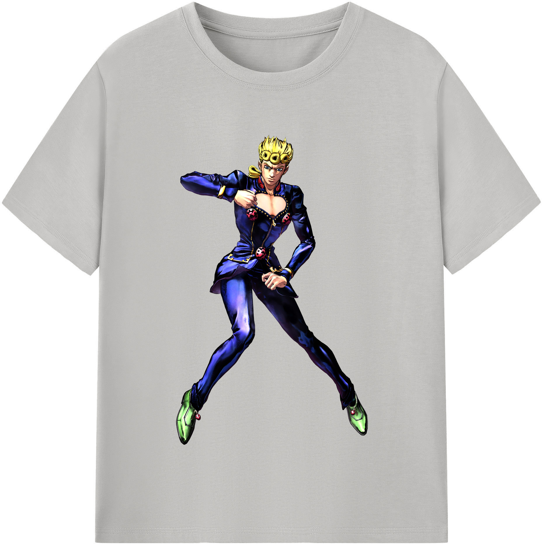 （画像用） ジョジョの奇妙な冒険 ジョルノ?ジョバァーナ JoJo's Bizarre Adventure Giorno Giovanna レディースカジュアルプリントTシャツ（綿100％）