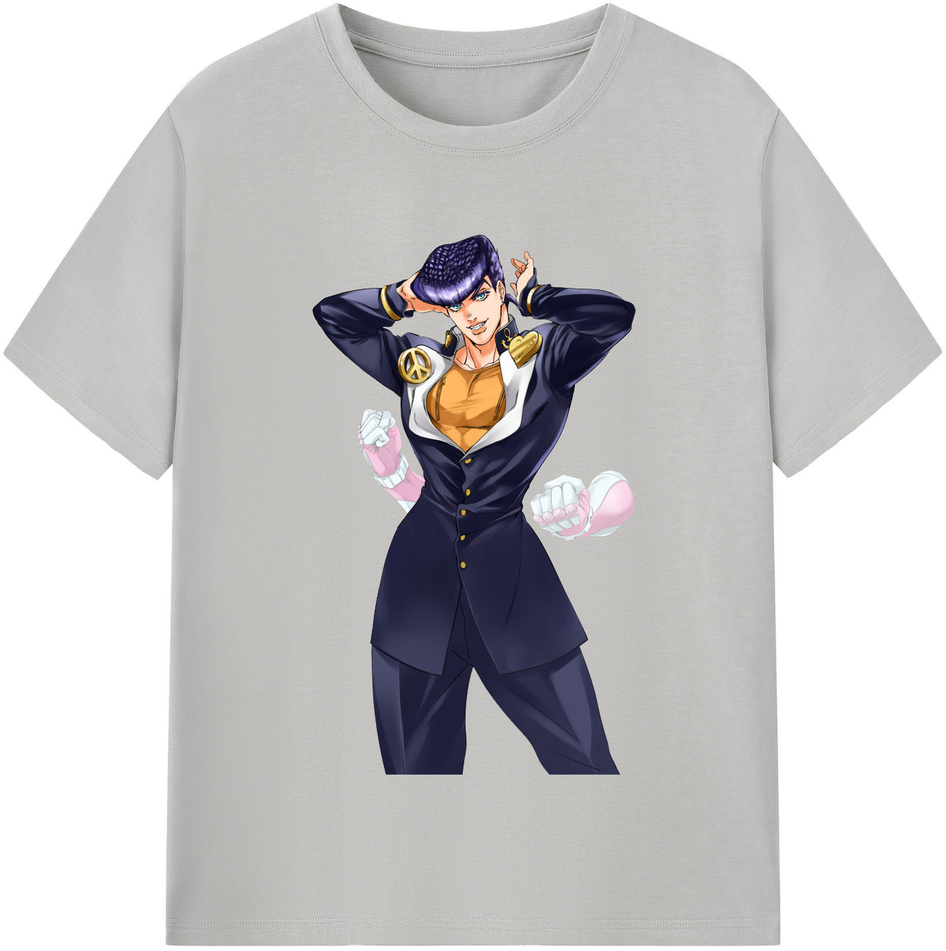 （画像用） ジョジョの奇妙な冒険 ひがしかた じょうすけ JoJo's Bizarre Adventure Higashikata Josuke レディースカジュアルプリントTシャツ（綿100％）