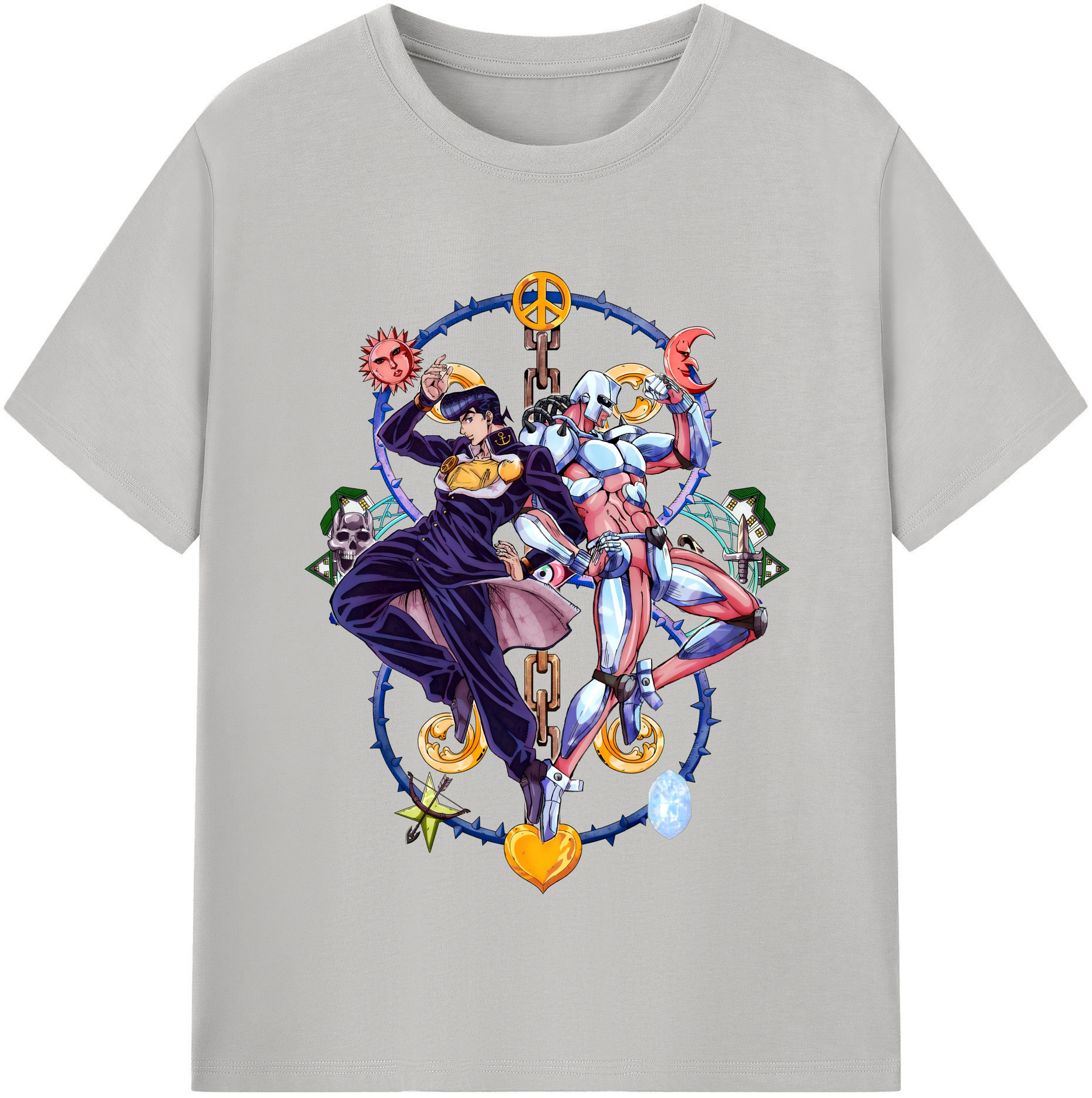 （画像用） ジョジョの奇妙な冒険 ひがしかた じょうすけ JoJo's Bizarre Adventure Higashikata Josuke レディースカジュアルプリントTシャツ（綿100％）