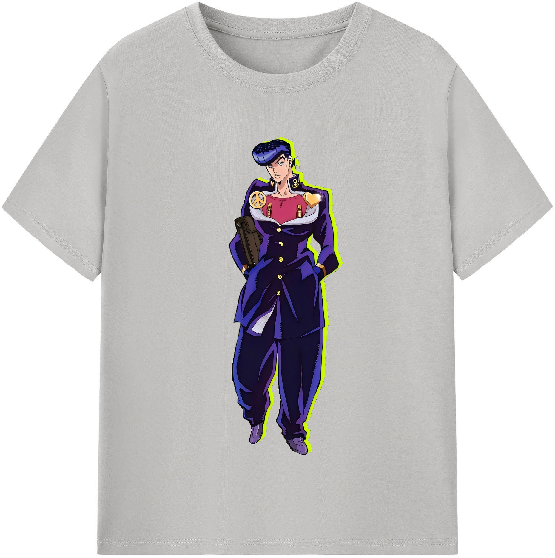 （画像用） ジョジョの奇妙な冒険 ひがしかた じょうすけ JoJo's Bizarre Adventure Higashikata Josuke レディースカジュアルプリントTシャツ（綿100％）