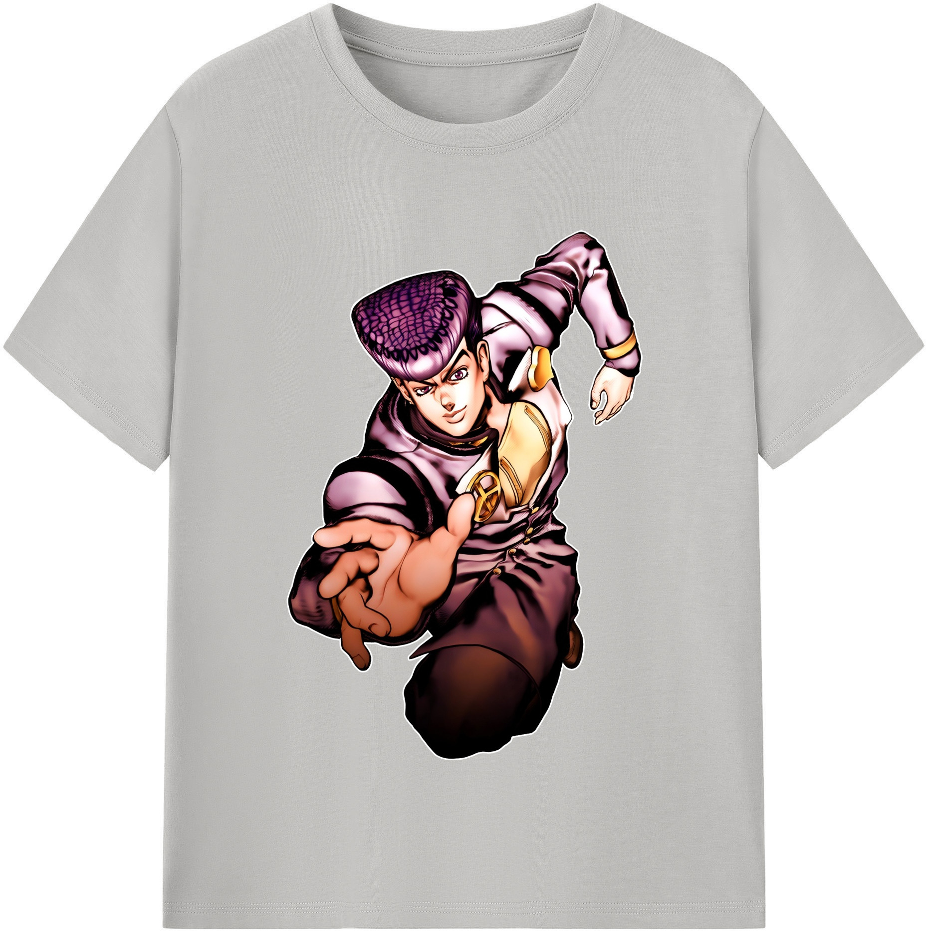 （画像用） ジョジョの奇妙な冒険 ひがしかた じょうすけ JoJo's Bizarre Adventure Higashikata Josuke レディースカジュアルプリントTシャツ（綿100％）