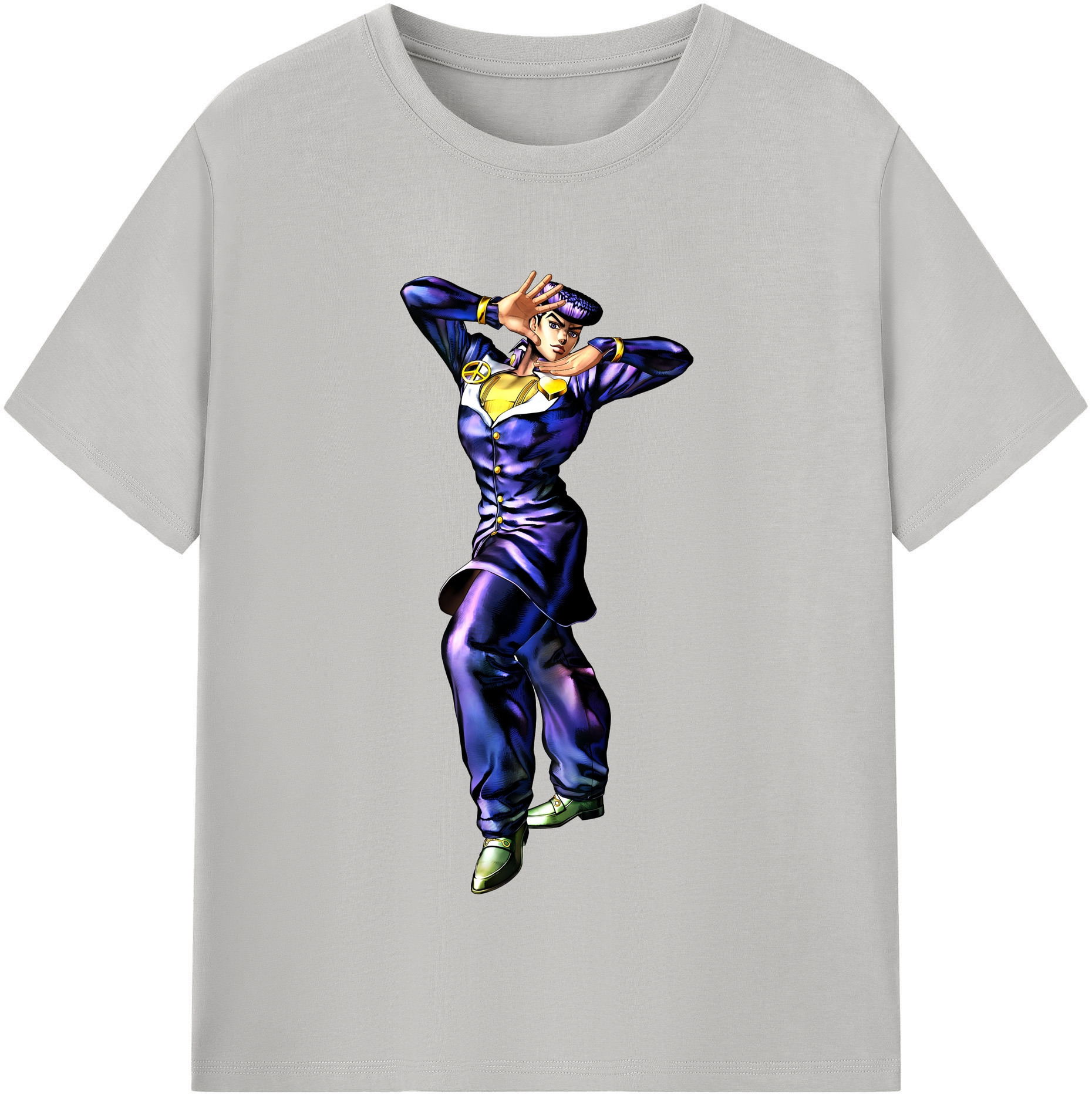 （画像用） ジョジョの奇妙な冒険 ひがしかた じょうすけ JoJo's Bizarre Adventure Higashikata Josuke レディースカジュアルプリントTシャツ（綿100％）