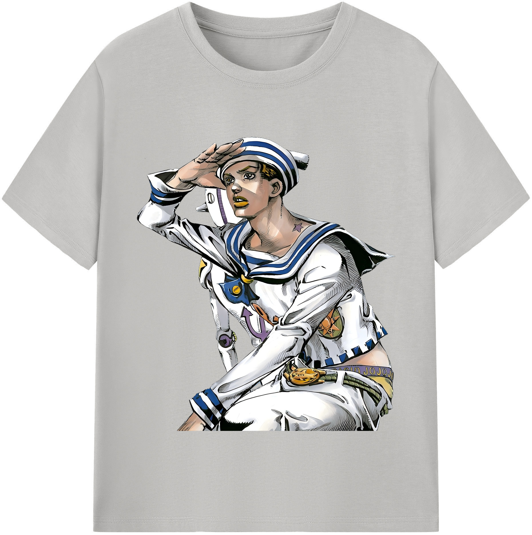 （画像用） ジョジョの奇妙な冒険 東方定助 JoJo's Bizarre Adventure Higashikata Josuke レディースカジュアルプリントTシャツ（綿100％）