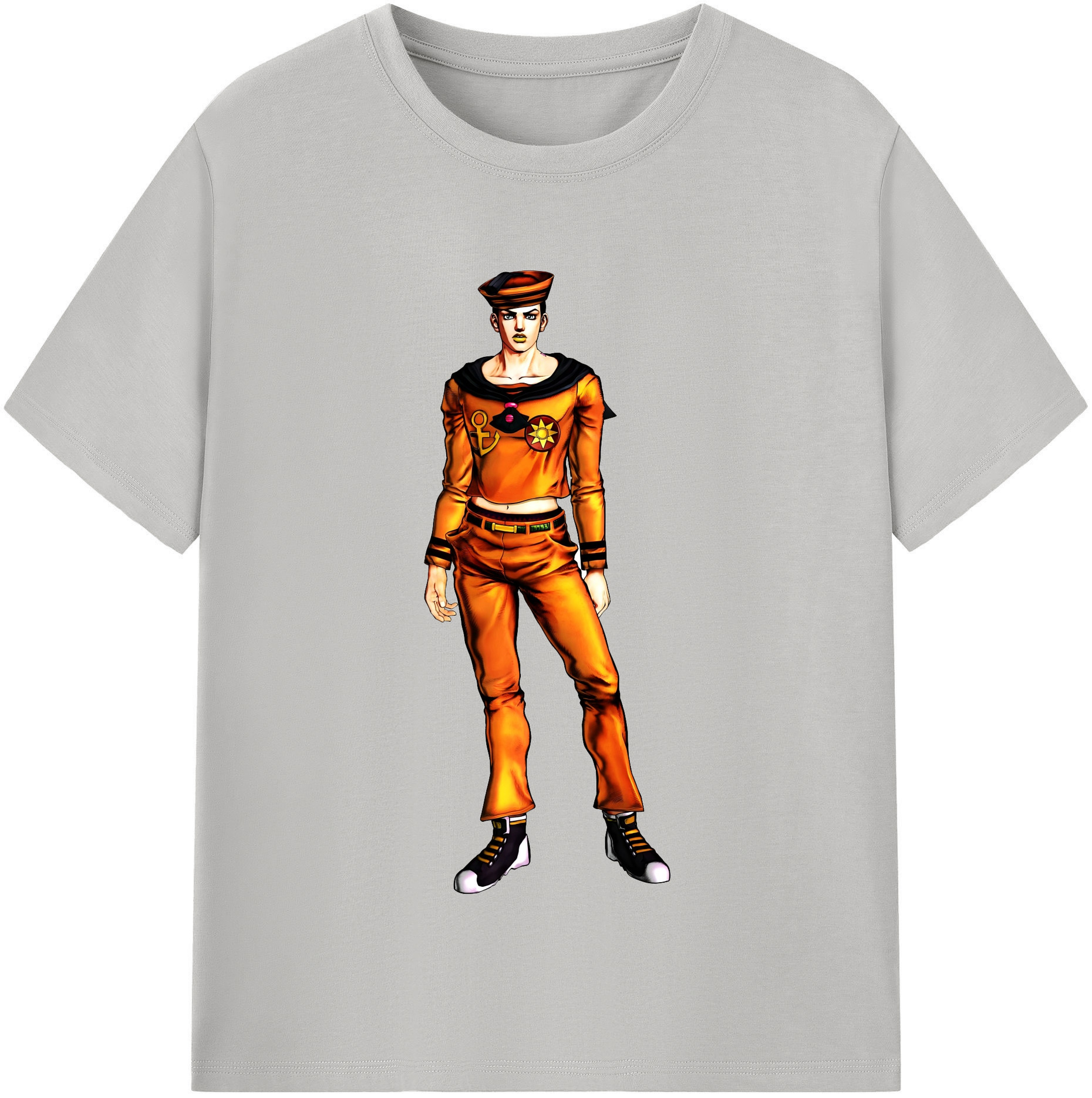 （画像用） ジョジョの奇妙な冒険 東方定助 JoJo's Bizarre Adventure Higashikata Josuke レディースカジュアルプリントTシャツ（綿100％）