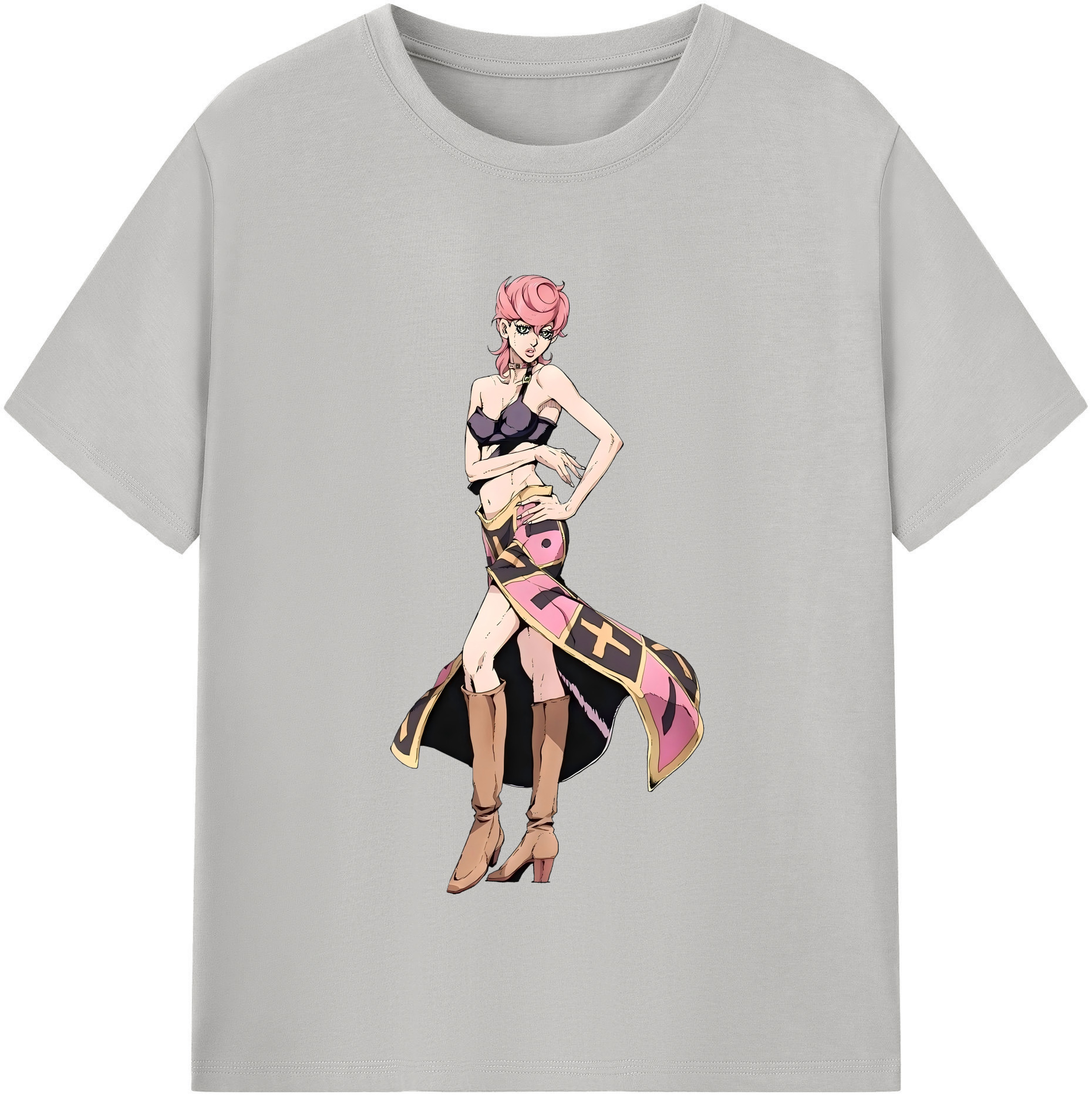 （画像用） ジョジョの奇妙な冒険 トリッシュ?ウナ JoJo's Bizarre Adventure Trish Una レディースカジュアルプリントTシャツ（綿100％）