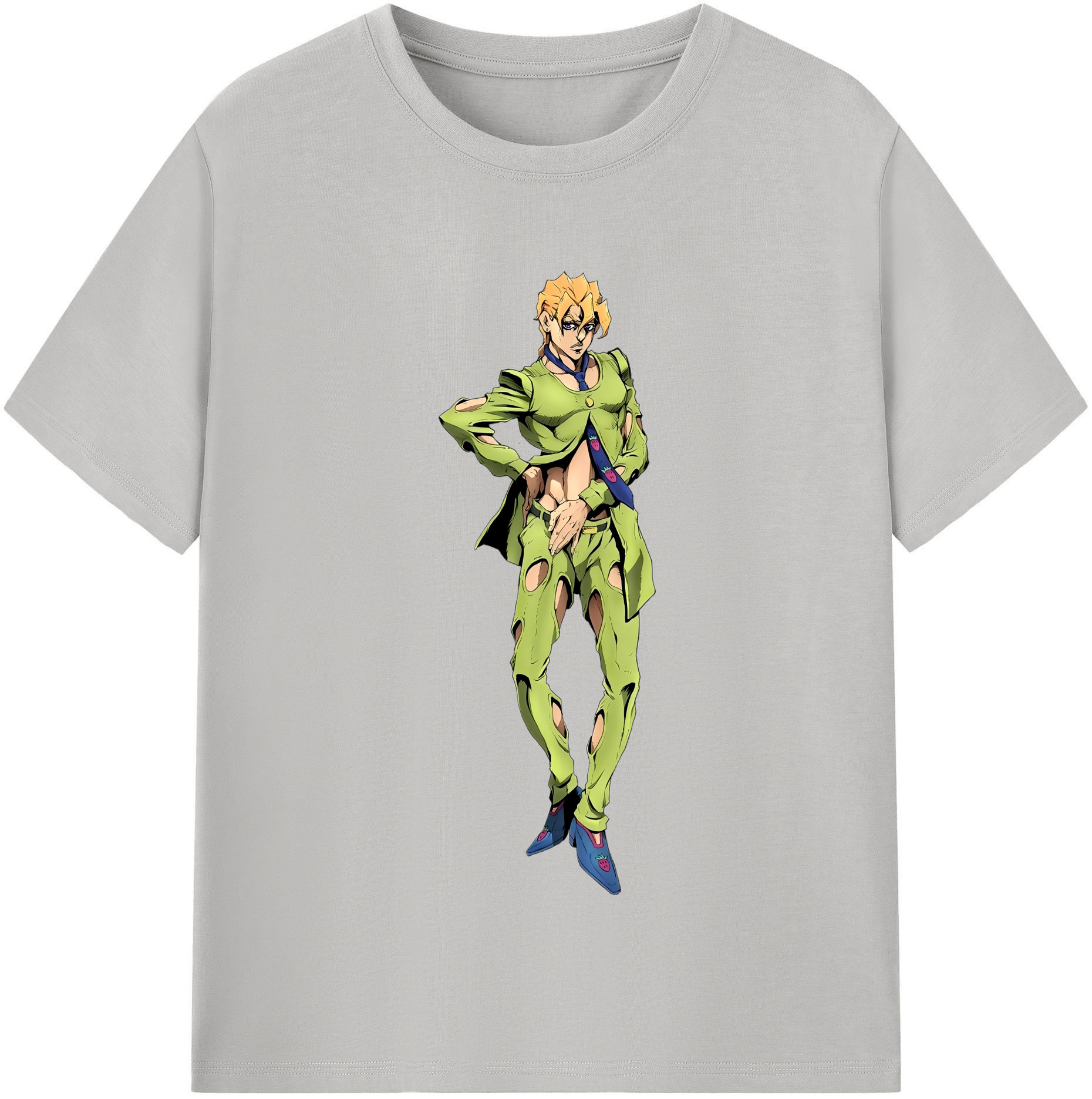 （画像用） ジョジョの奇妙な冒険 パンナコッタ?フー JoJo's Bizarre Adventure Pannacotta Fugo レディースカジュアルプリントTシャツ（綿100％）