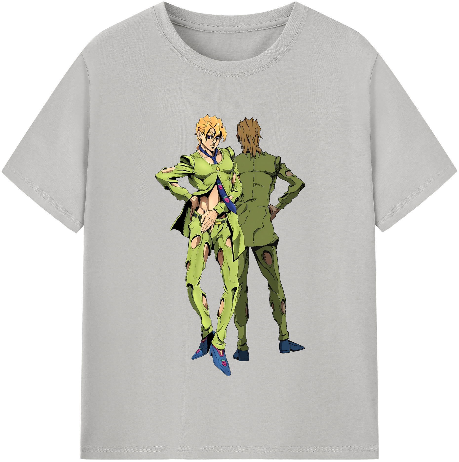 （画像用） ジョジョの奇妙な冒険 パンナコッタ?フー JoJo's Bizarre Adventure Pannacotta Fugo レディースカジュアルプリントTシャツ（綿100％）
