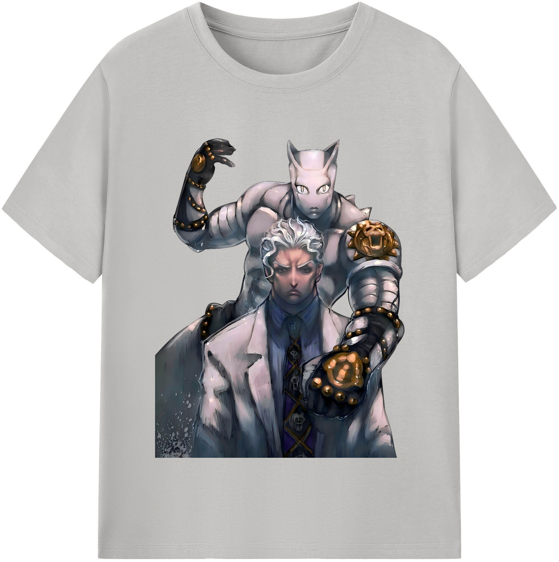 （画像用） ジョジョの奇妙な冒険 きら よしかげ JoJo's Bizarre Adventure Kira Yoshikage レディースカジュアルプリントTシャツ（綿100％）