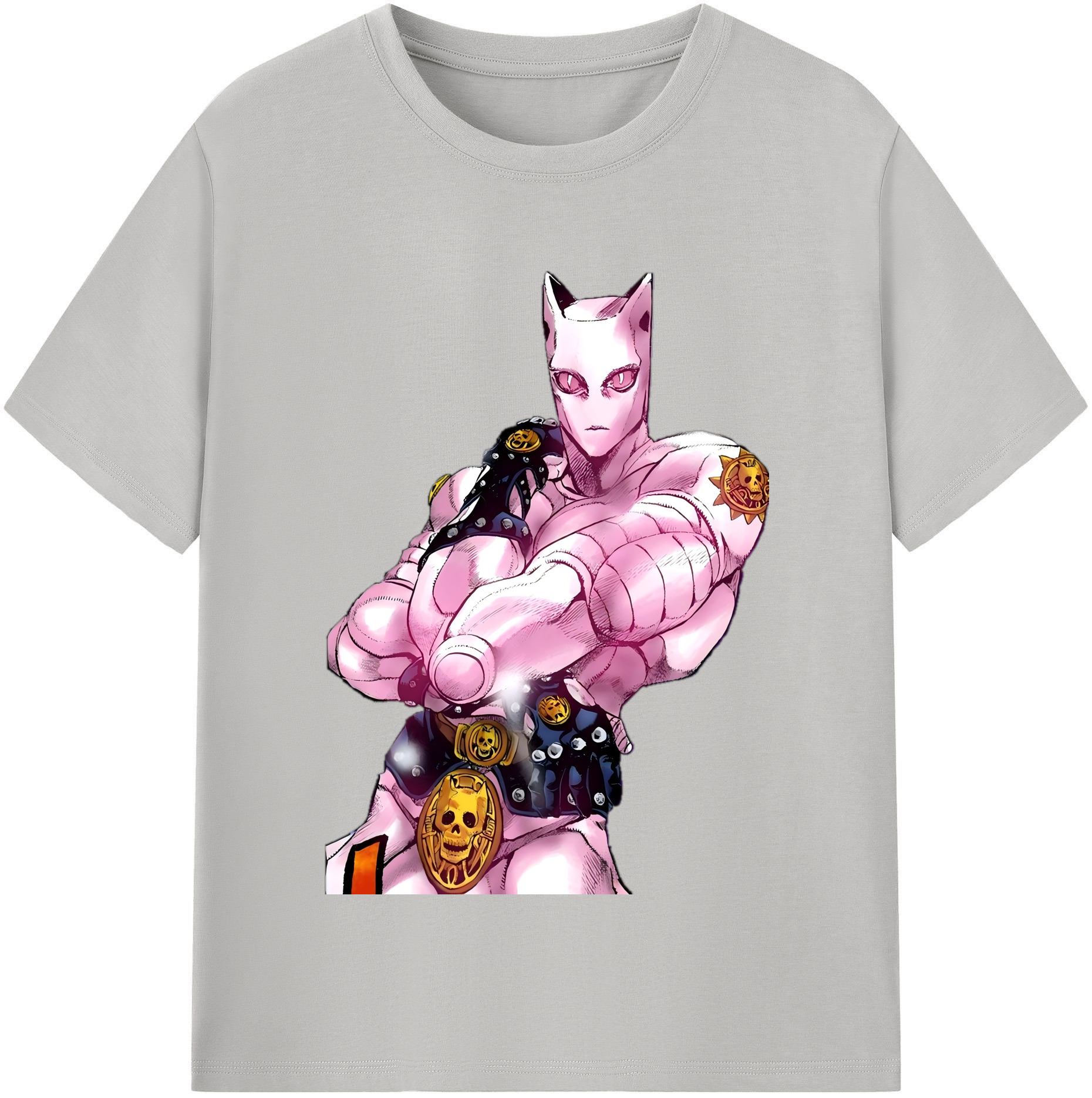 （画像用） ジョジョの奇妙な冒険 きら よしかげ JoJo's Bizarre Adventure Kira Yoshikage レディースカジュアルプリントTシャツ（綿100％）