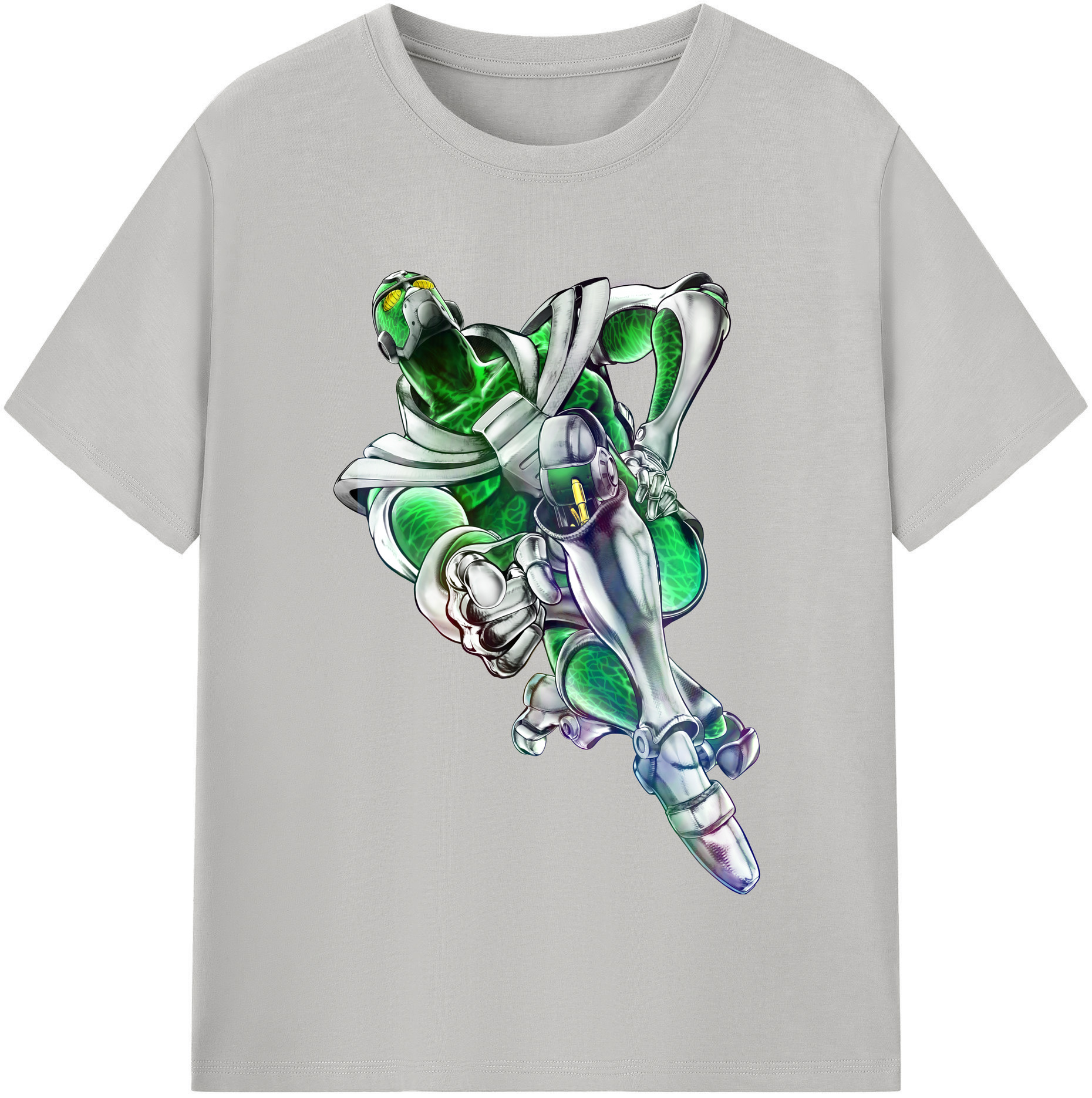 （画像用） ジョジョの奇妙な冒険 花京院 典明（かきょういん のりあき） JoJo's Bizarre Adventure Kakyoin Noriaki レディースカジュアルプリントTシャツ（綿100％）