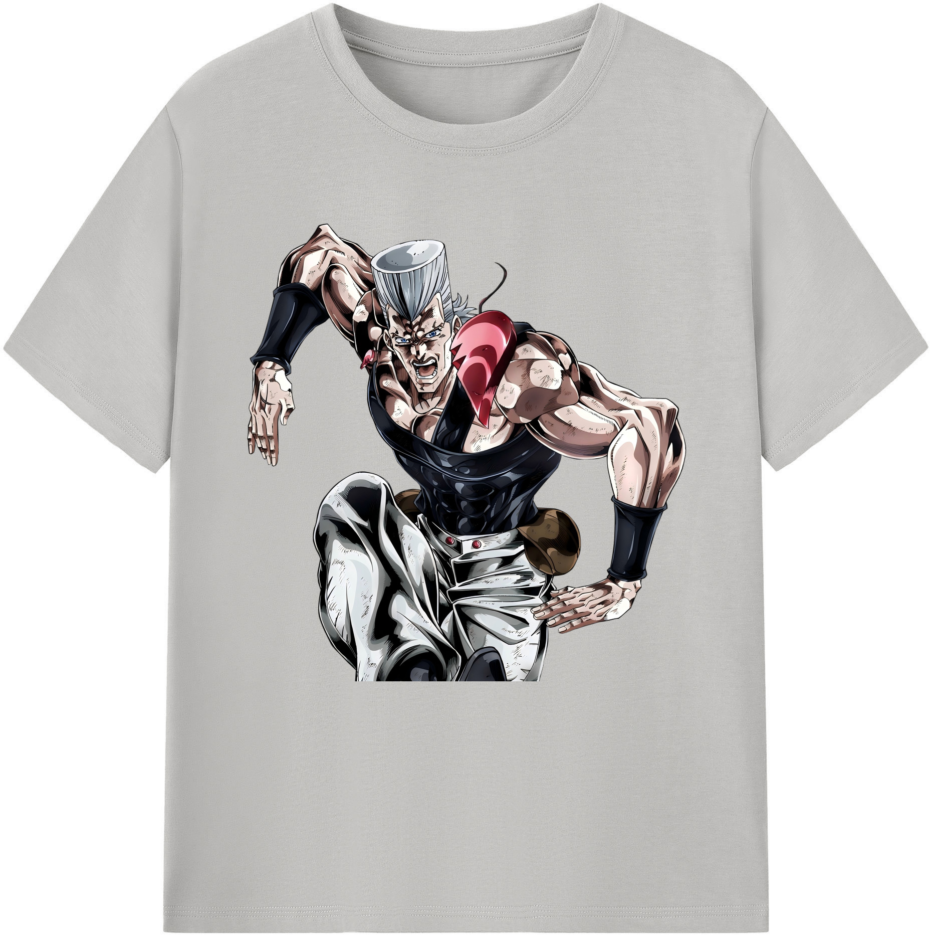 （画像用） ジョジョの奇妙な冒険 ジャン＝ピエール?ポルナレフ JoJo's Bizarre Adventure Jan Pierre Polnareff レディースカジュアルプリントTシャツ（綿100％）