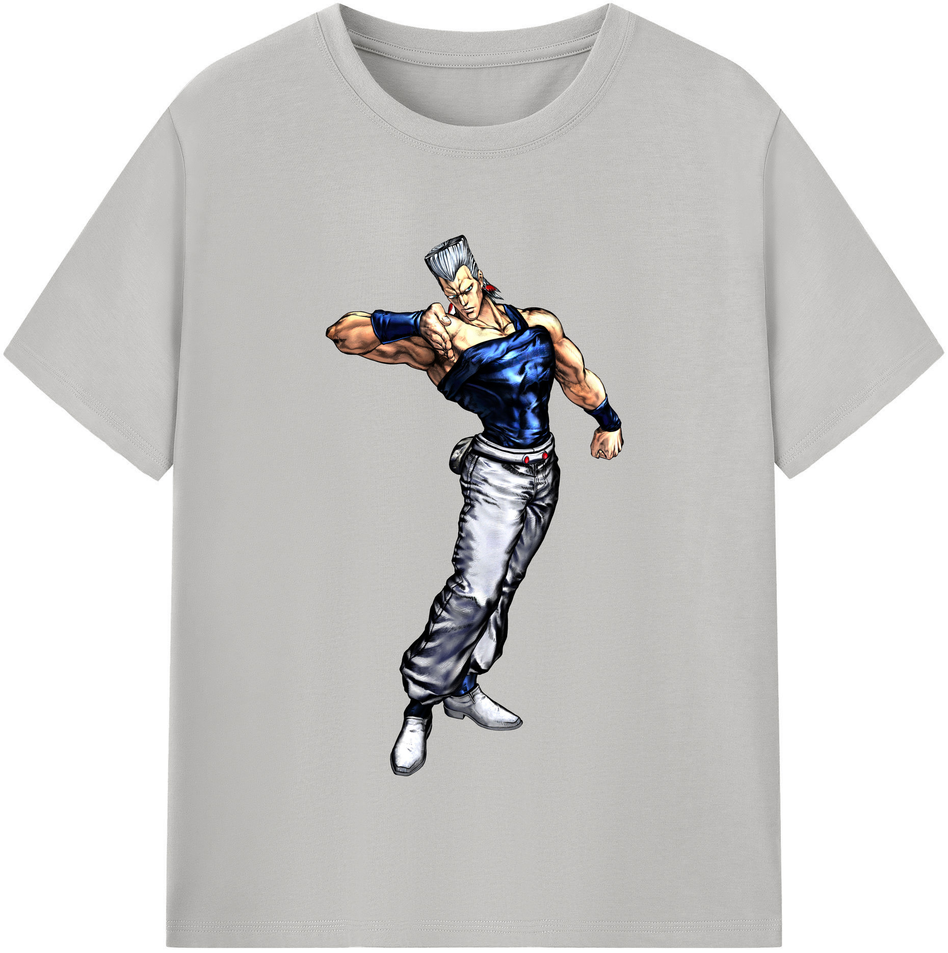 （画像用） ジョジョの奇妙な冒険 ジャン＝ピエール?ポルナレフ JoJo's Bizarre Adventure Jan Pierre Polnareff レディースカジュアルプリントTシャツ（綿100％）