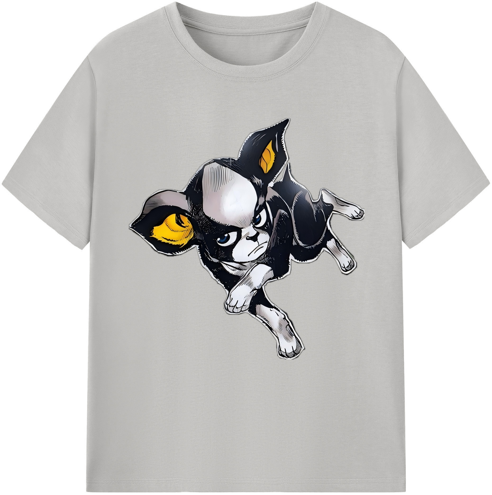 （画像用） ジョジョの奇妙な冒険 イギー JoJo's Bizarre Adventure Iggy レディースカジュアルプリントTシャツ（綿100％）