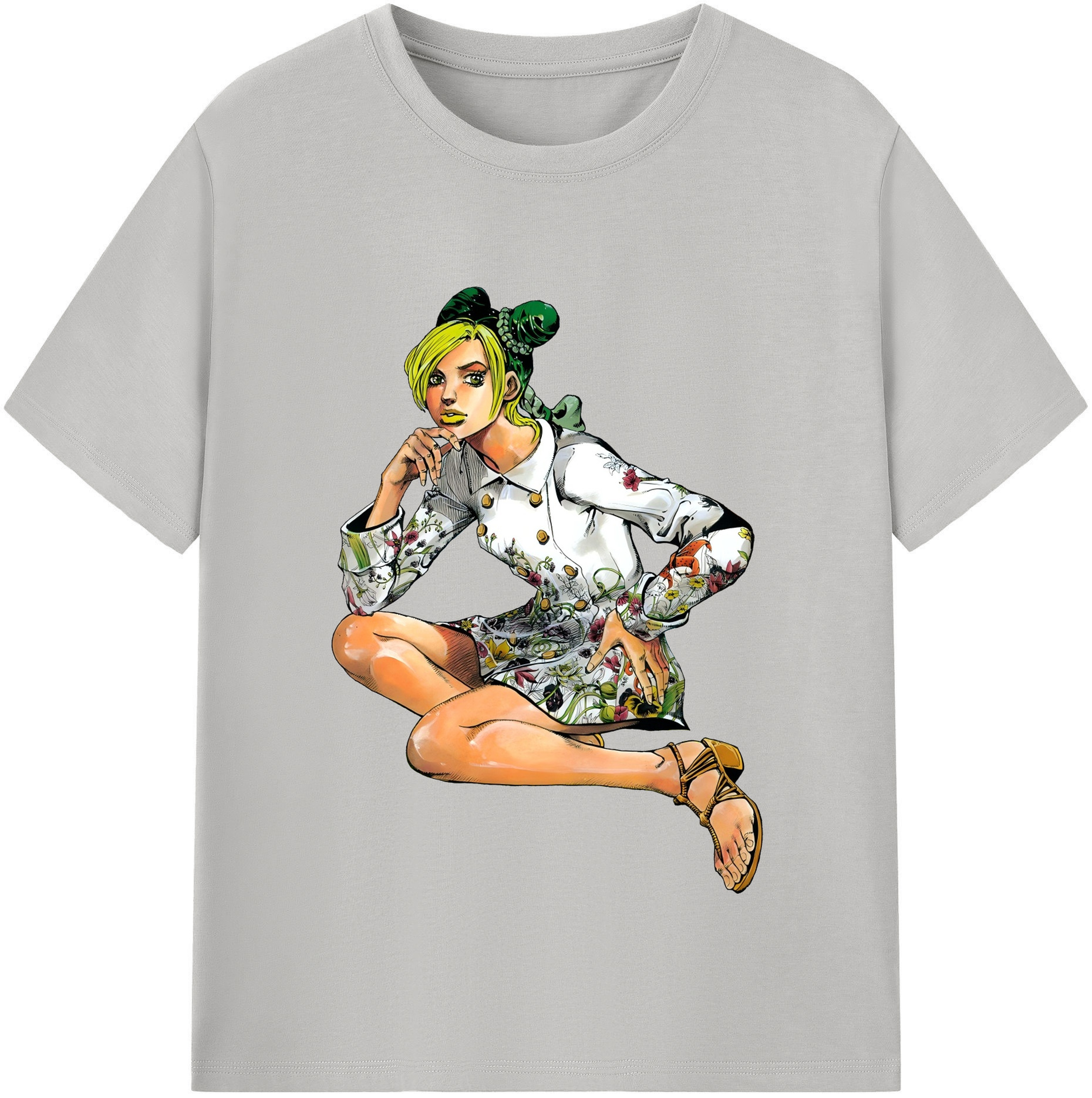 （画像用） "ジョジョの奇妙な冒険 くうじょう ジョリーン JoJo's Bizarre Adventure Jolyne Cujoh " レディースカジュアルプリントTシャツ（綿100％）