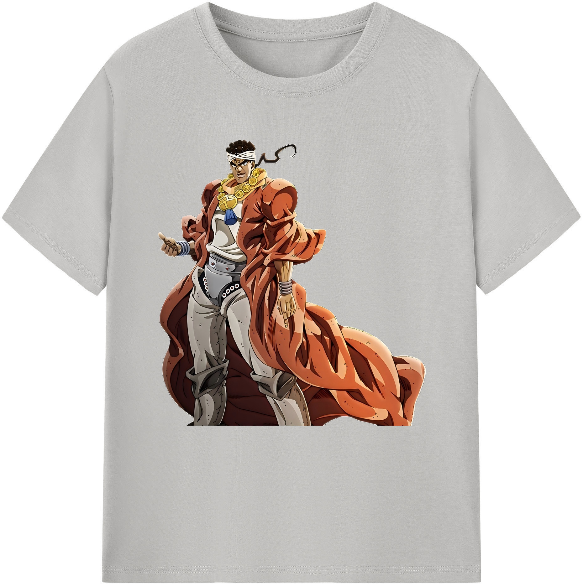 （画像用） ジョジョの奇妙な冒険 ムハンマド?アブドゥル JoJo's Bizarre Adventure Muhammad Avdol レディースカジュアルプリントTシャツ（綿100％）