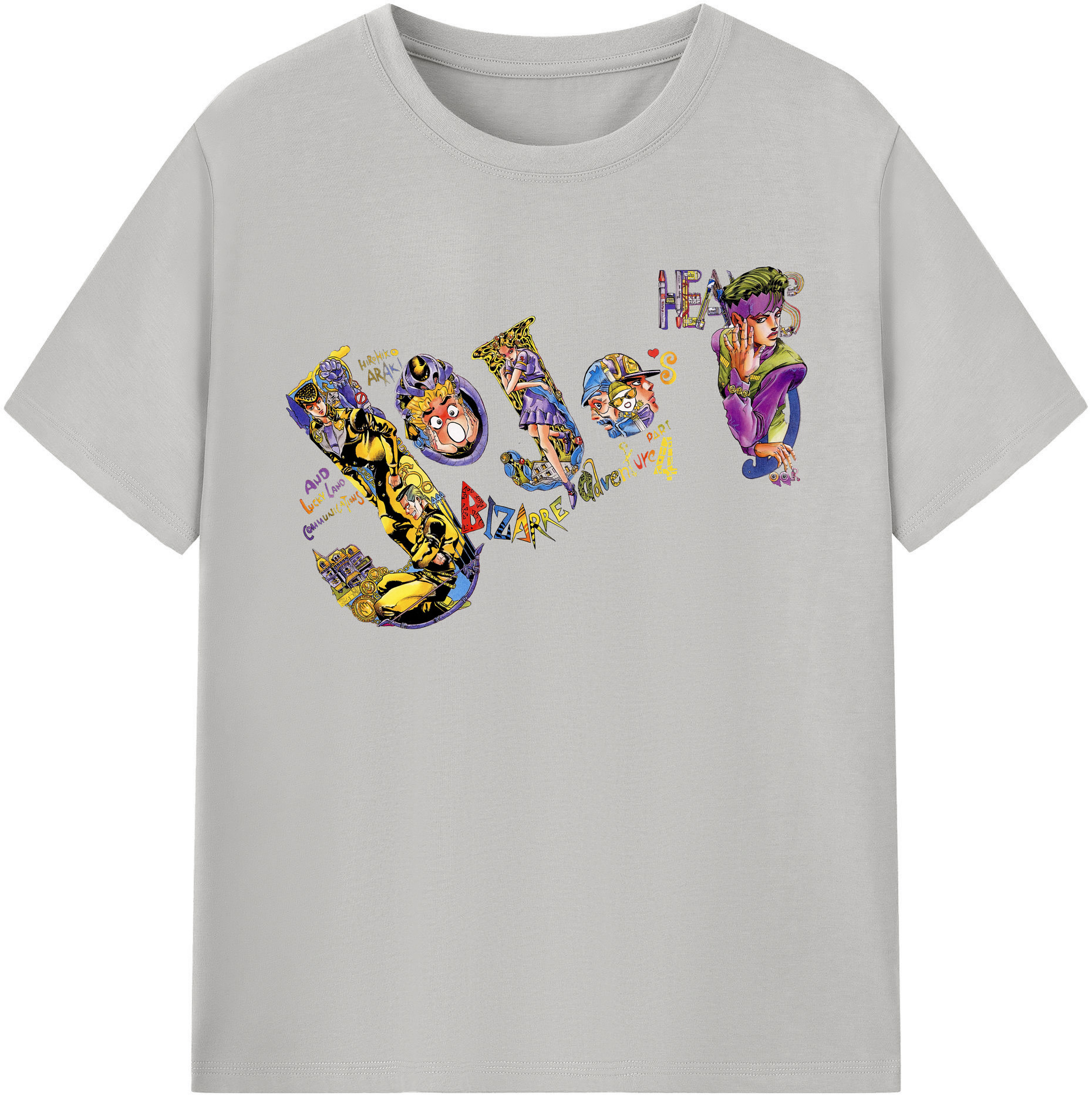 （画像用） ジョジョの奇妙な冒険 JoJo's Bizarre Adventure レディースカジュアルプリントTシャツ（綿100％）