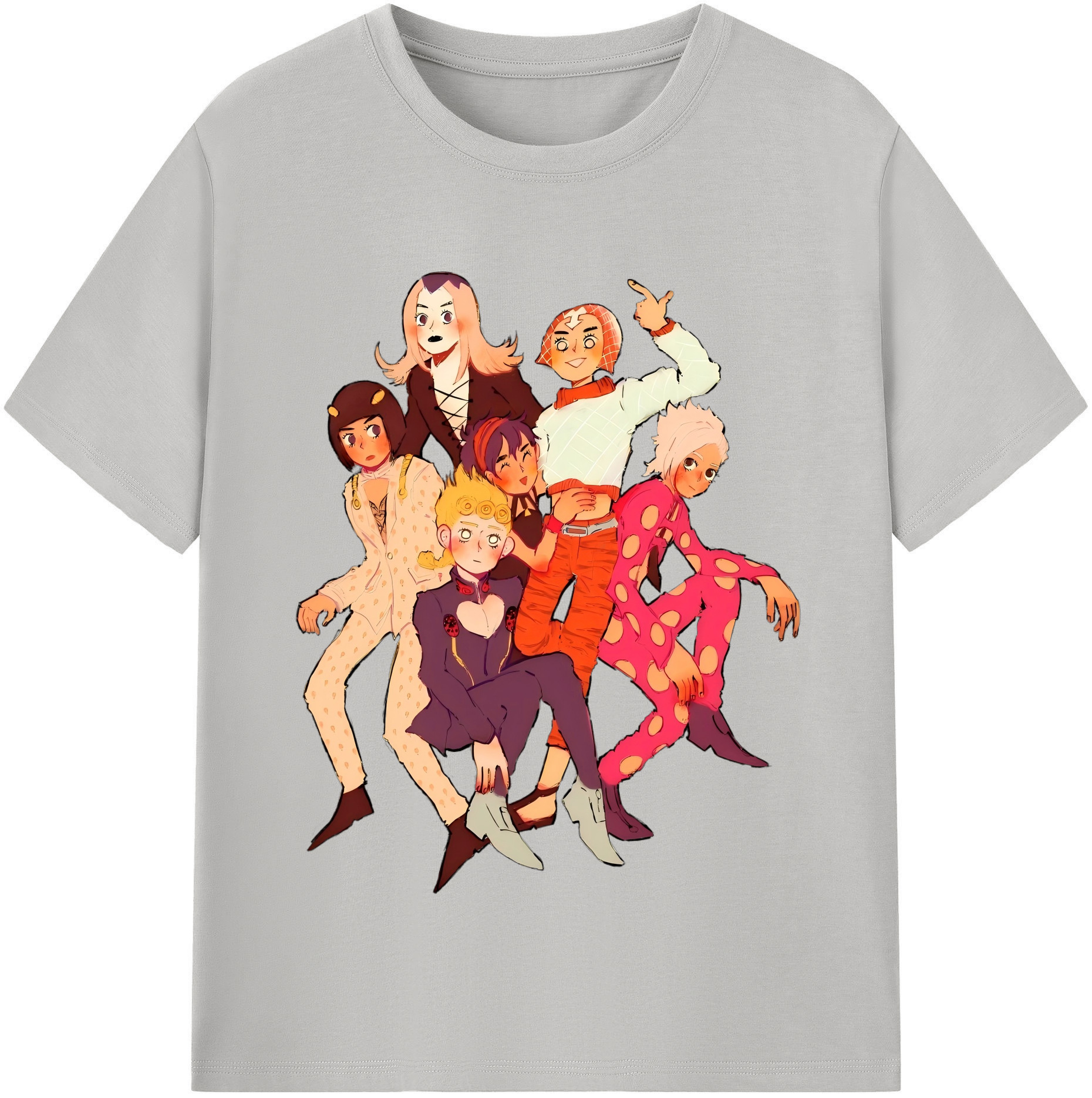 （画像用） ジョジョの奇妙な冒険 JoJo's Bizarre Adventure レディースカジュアルプリントTシャツ（綿100％）