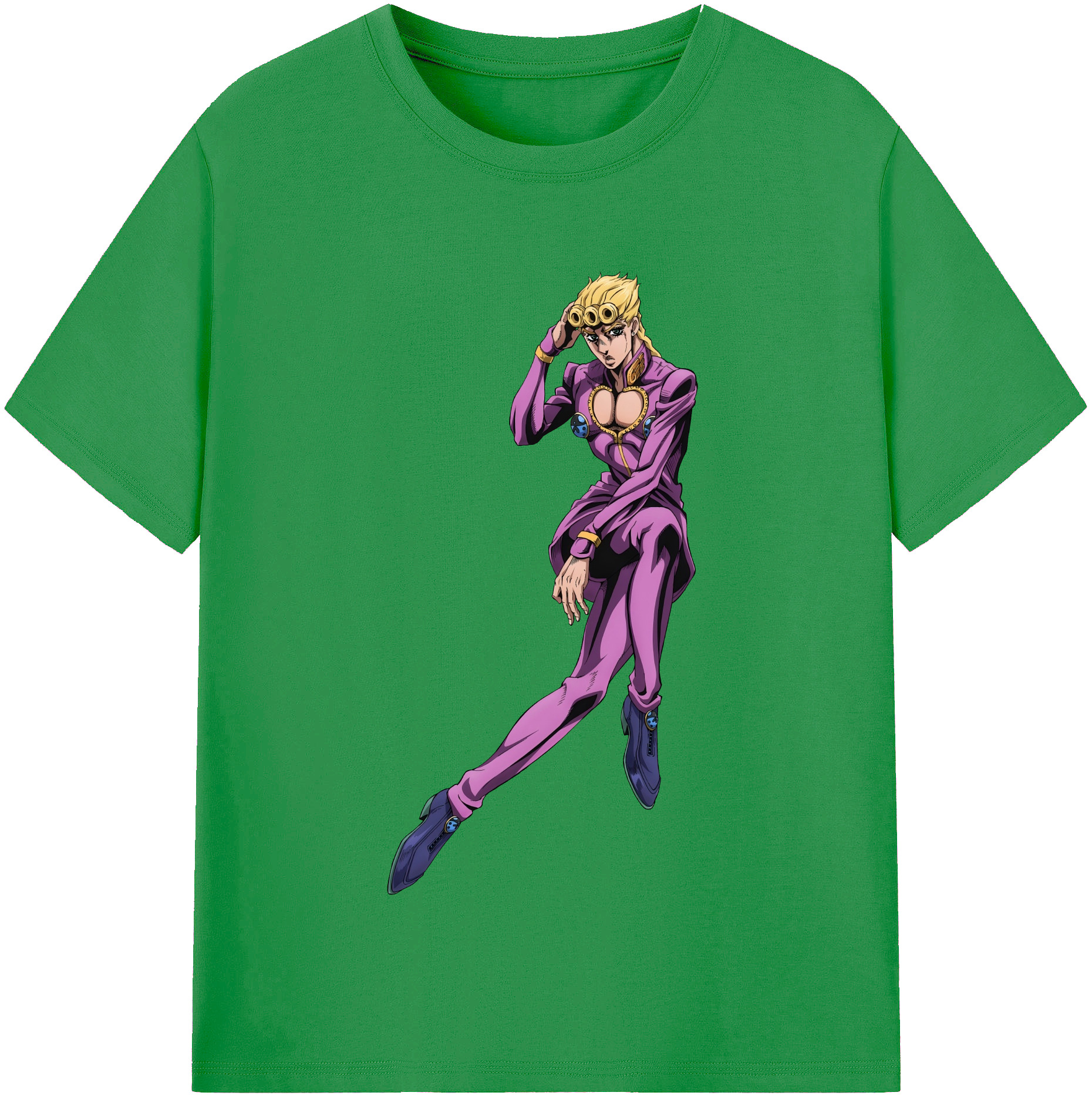 （画像用） ジョジョの奇妙な冒険 ジョルノ?ジョバァーナ JoJo's Bizarre Adventure Giorno Giovanna レディースカジュアルプリントTシャツ（綿100％）